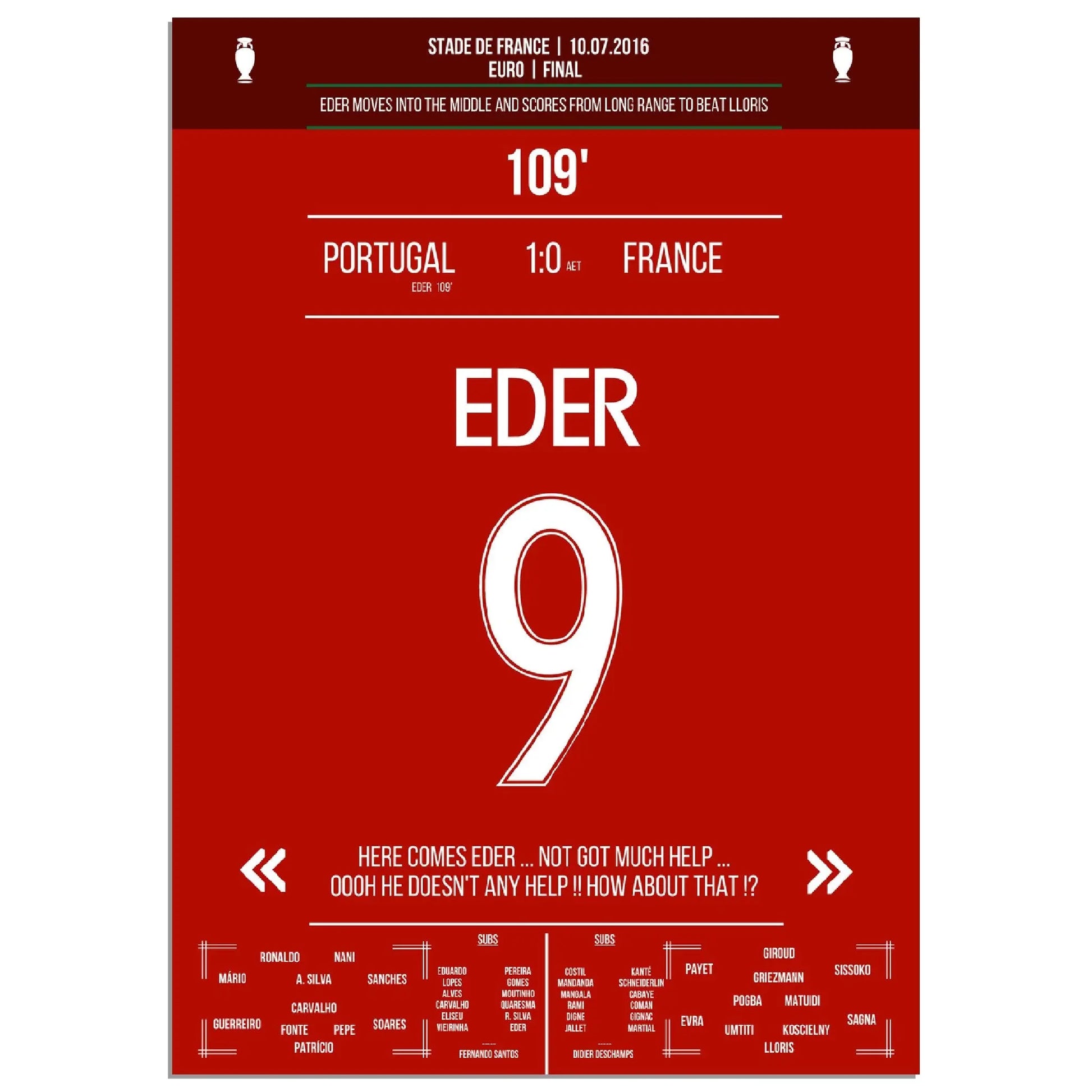 Eder's Tor Portugal Euro 2016 Finale gegen Frankreich 