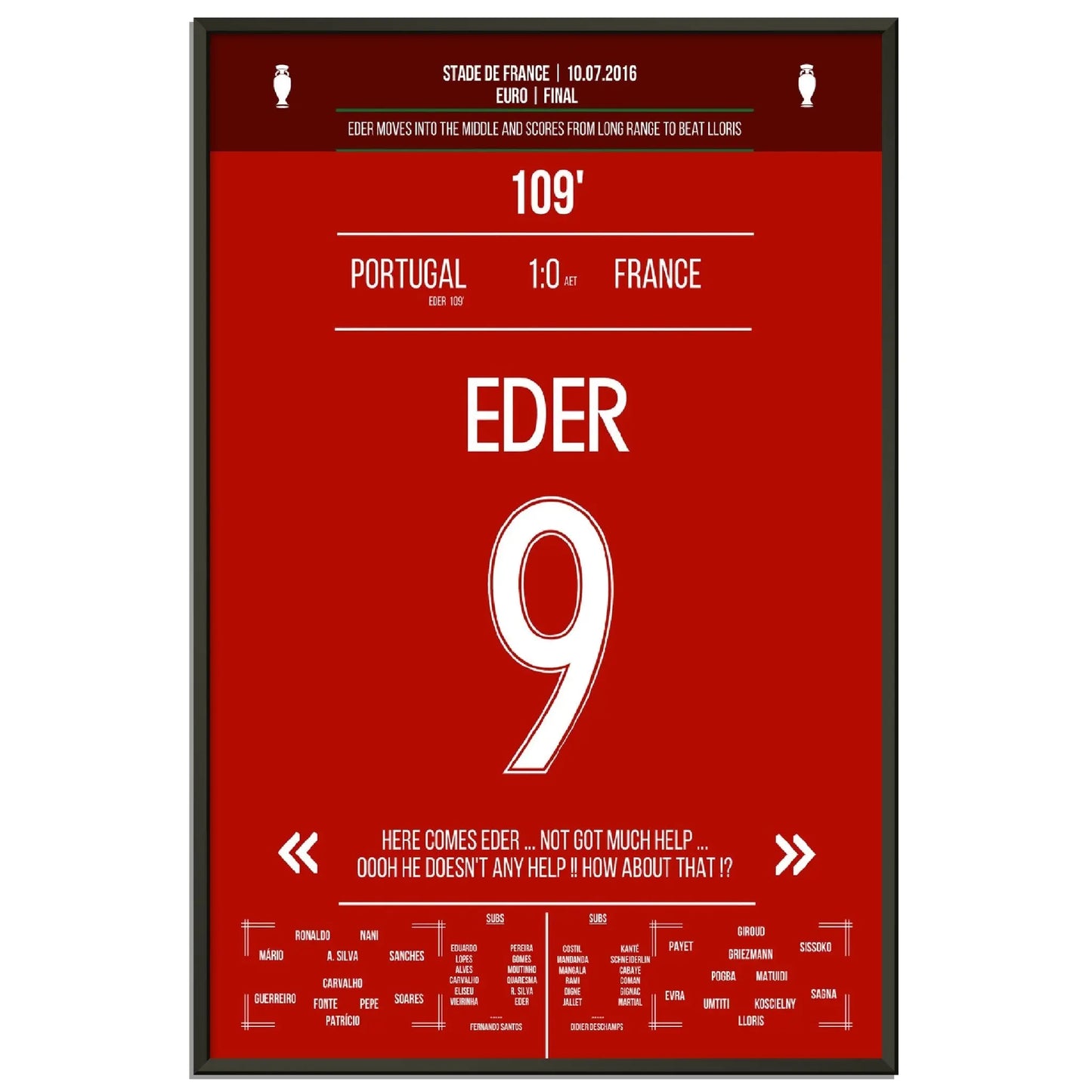 Eder's Tor Portugal Euro 2016 Finale gegen Frankreich 