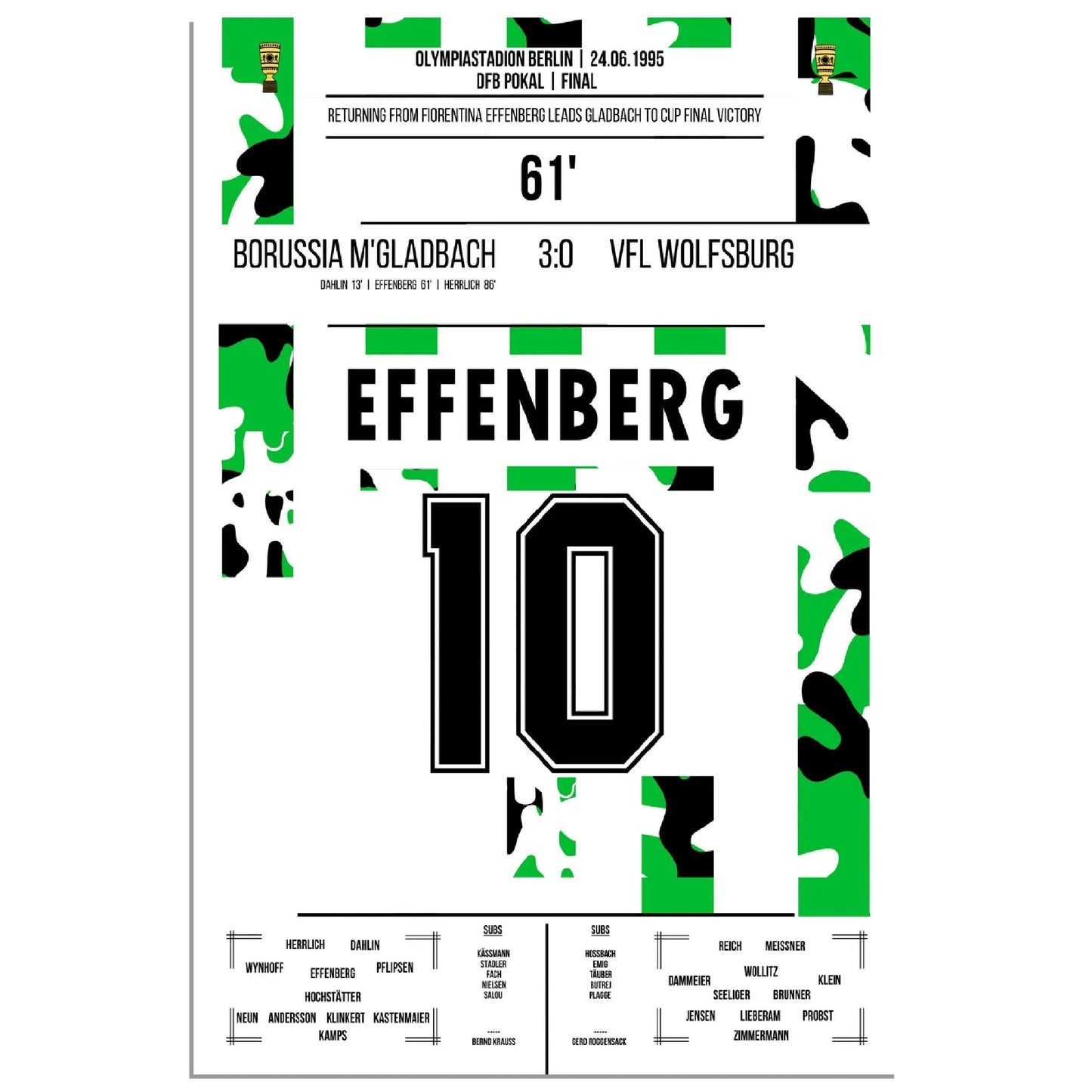 Effenberg zum 2:0 bei DFB Pokalsieg gegen Wolfsburg 1995 