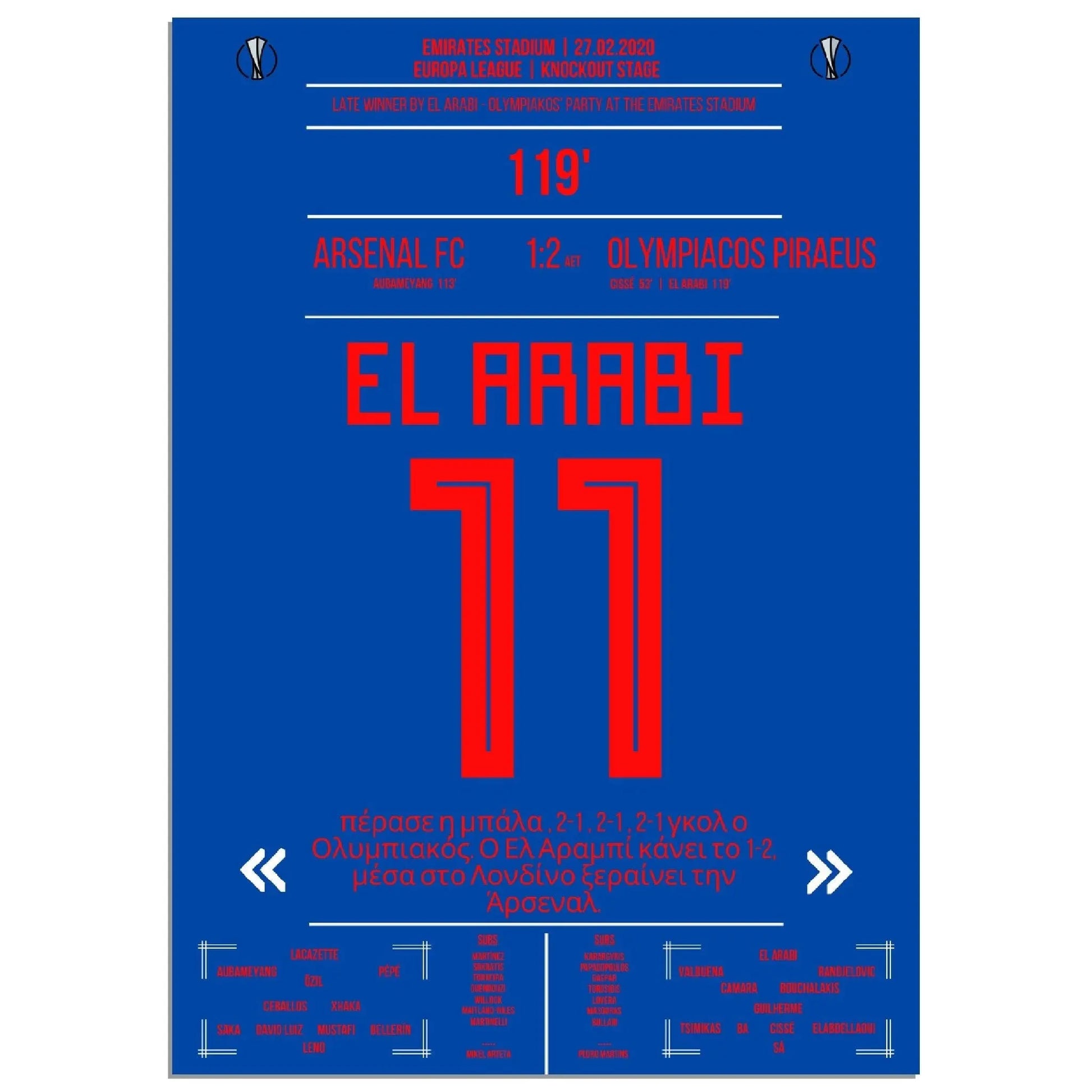 El-Arabi's dramatischer Siegtreffer wirft Arsenal aus der Europa League 2020 
