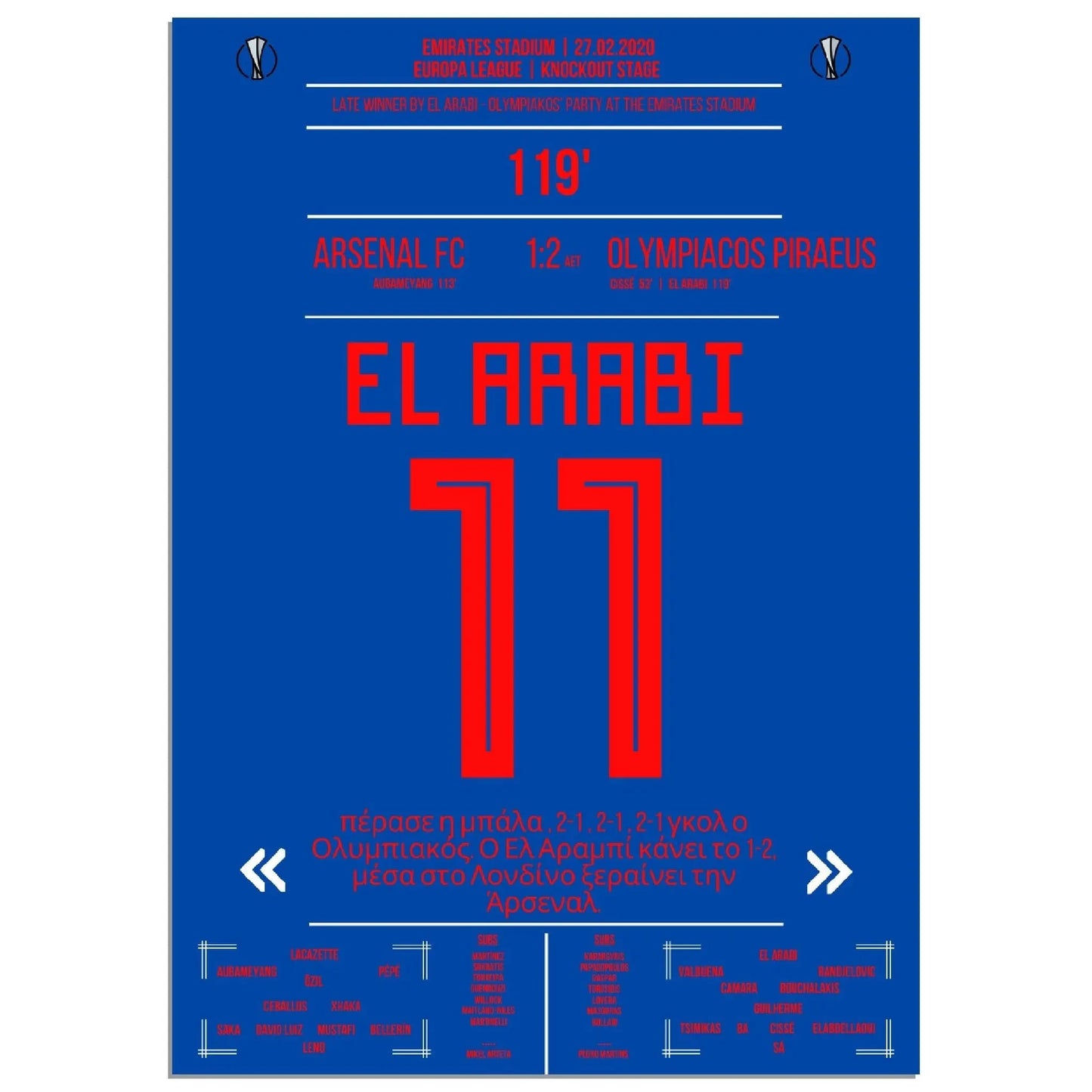 El-Arabi's dramatischer Siegtreffer wirft Arsenal aus der Europa League 2020 