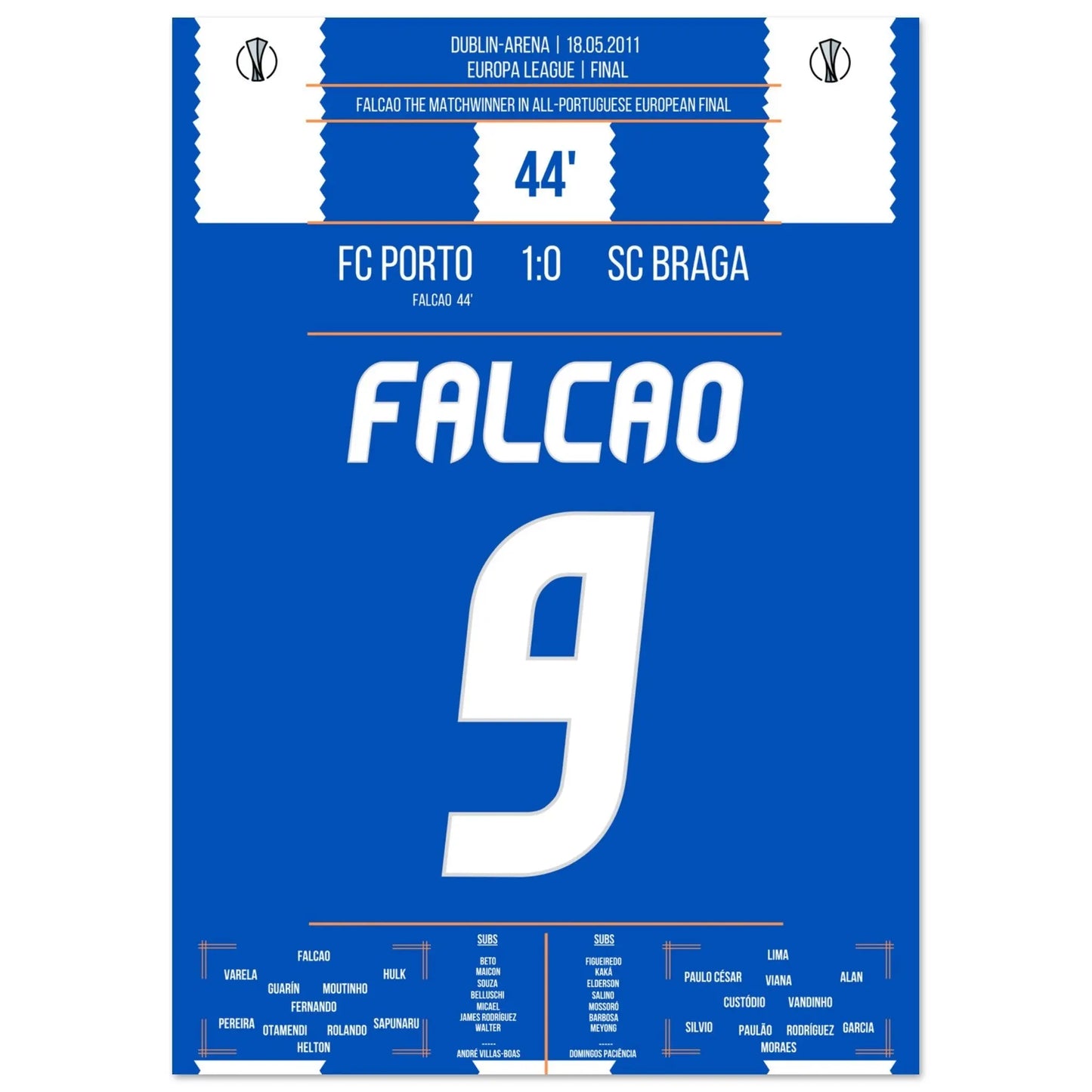 Falcao the match winner for Porto in the 2011 Europa League final