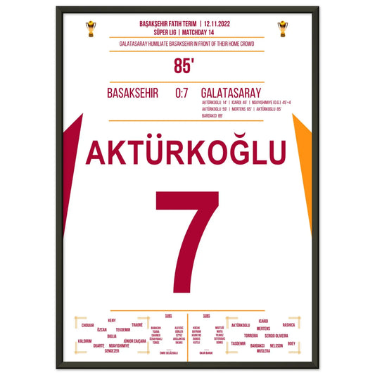 Galatasaray zerlegt Basaksehir beim 7-0 Auswärtssieg 50x70-cm-20x28-Schwarzer-Aluminiumrahmen