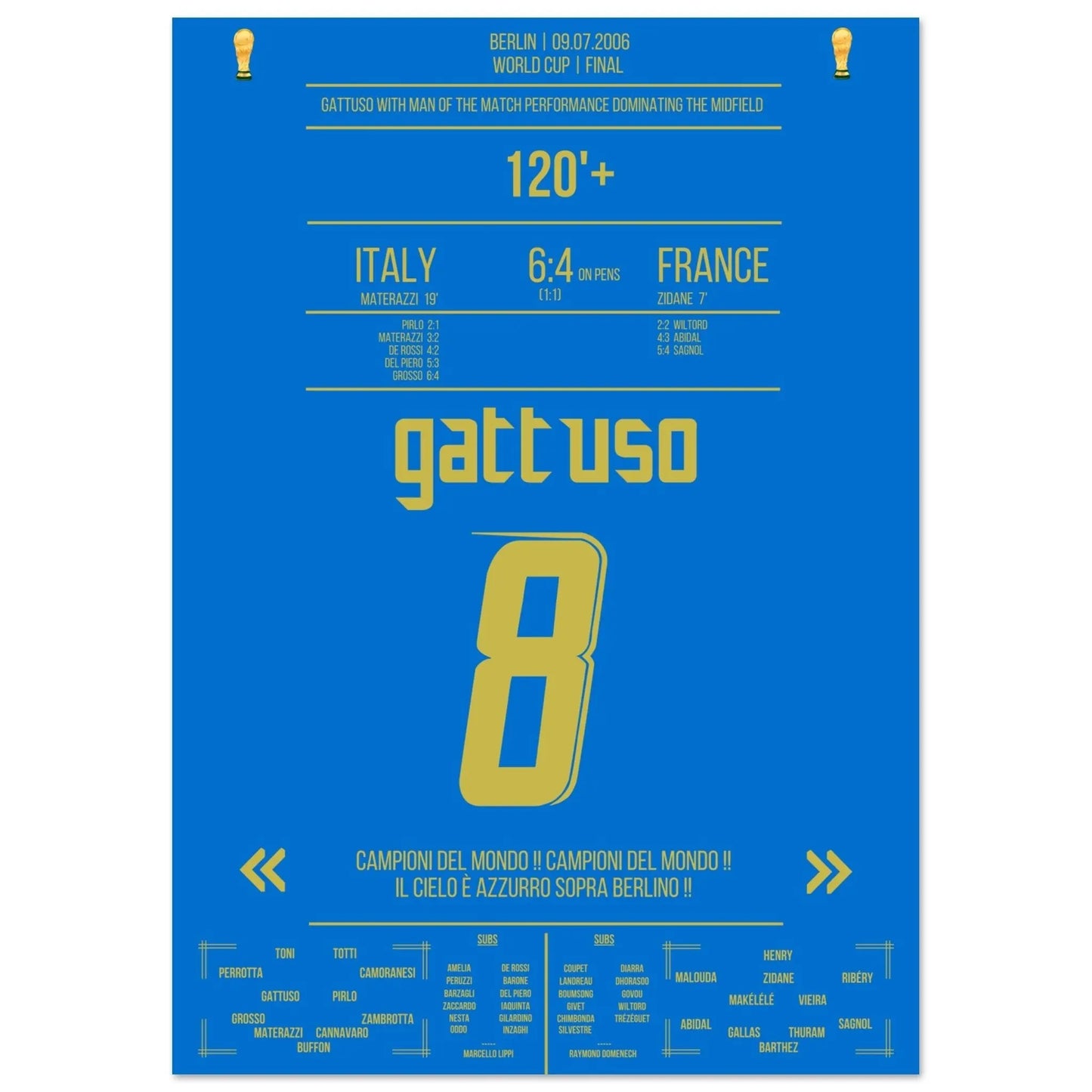 Gattuso en « Braveheart » lors de la finale de la Coupe du monde contre la France en 2006