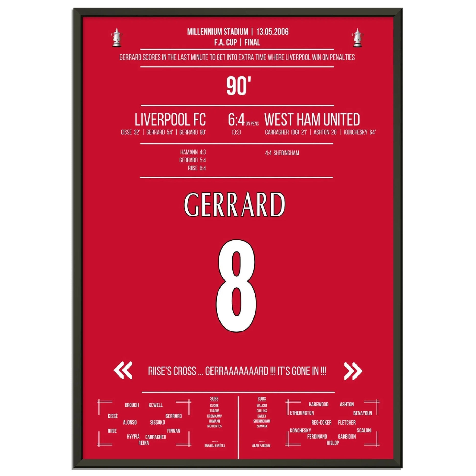 Gerrard rettet Liverpool in die Verlängerung im FA Cup Finale in 2006 gegen West Ham 
