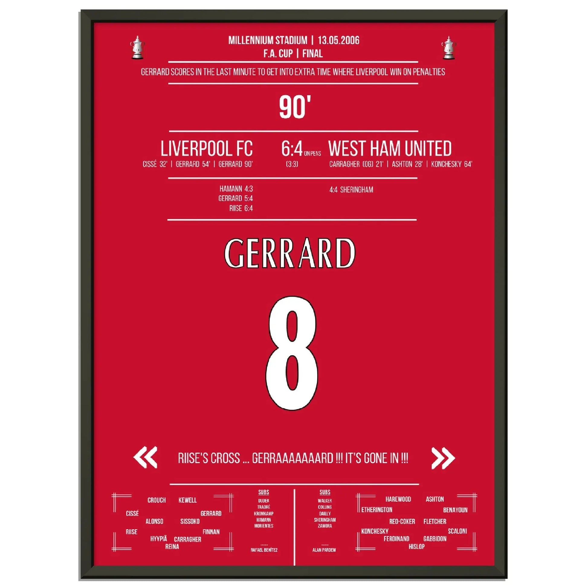 Gerrard rettet Liverpool in die Verlängerung im FA Cup Finale in 2006 gegen West Ham 