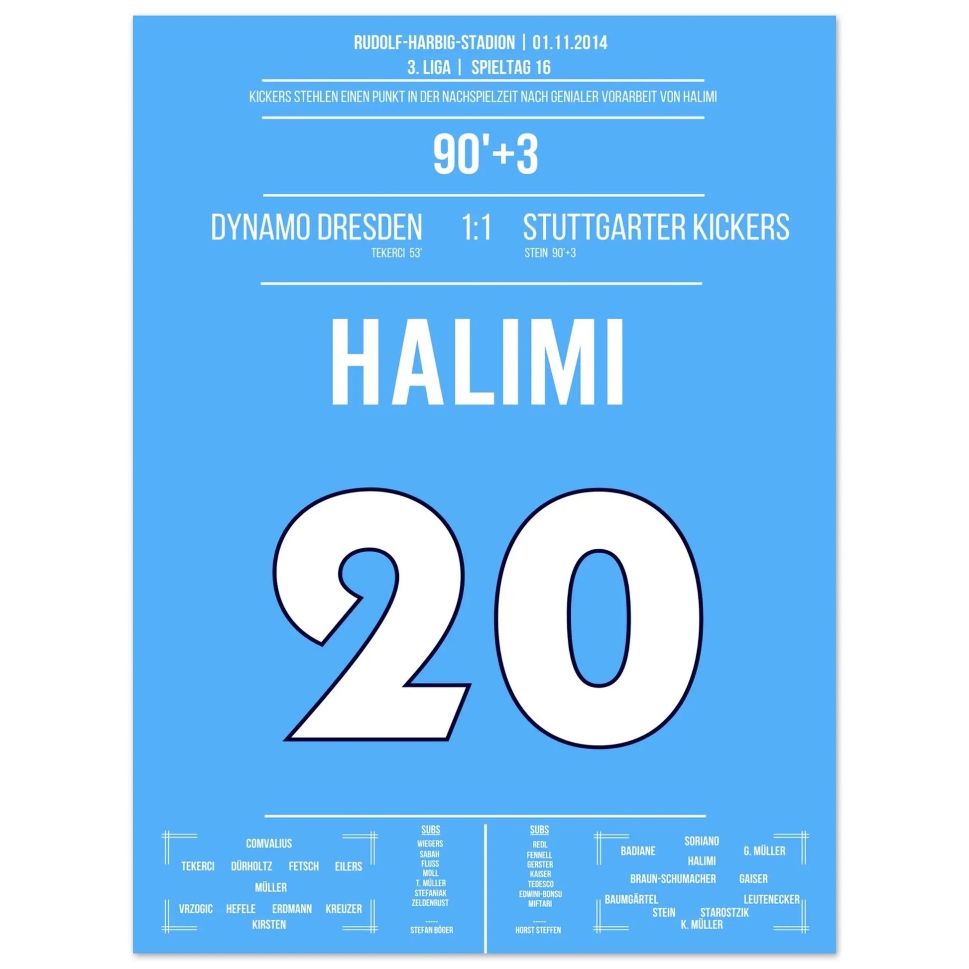 Halimi's genialer Moment in der Nachspielzeit in Dresden 2014 30x40-cm-12x16-Ohne-Rahmen