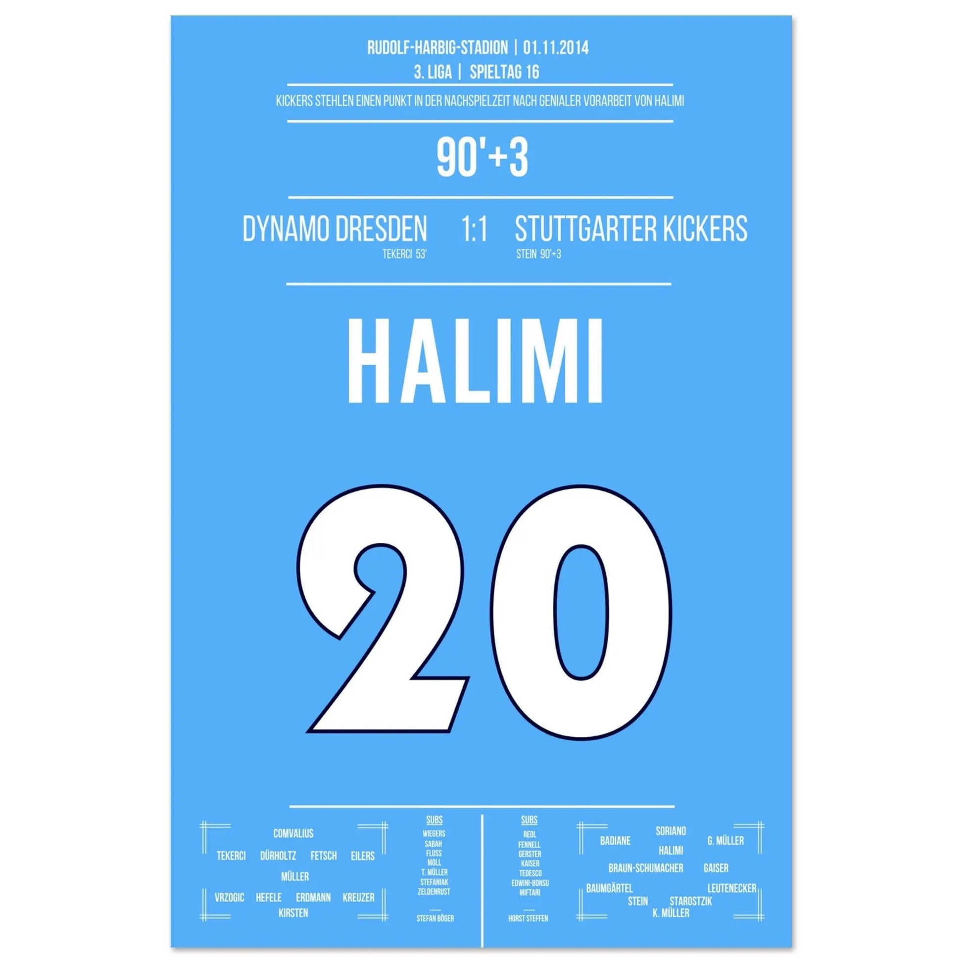 Halimi's genialer Moment in der Nachspielzeit in Dresden 2014 60x90-cm-24x36-Ohne-Rahmen