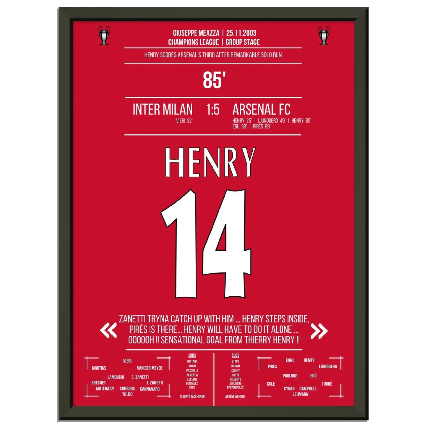 Henry gegen Inters Defensive im Alleingang In Arsenals 5-1 Auswärtssieg 