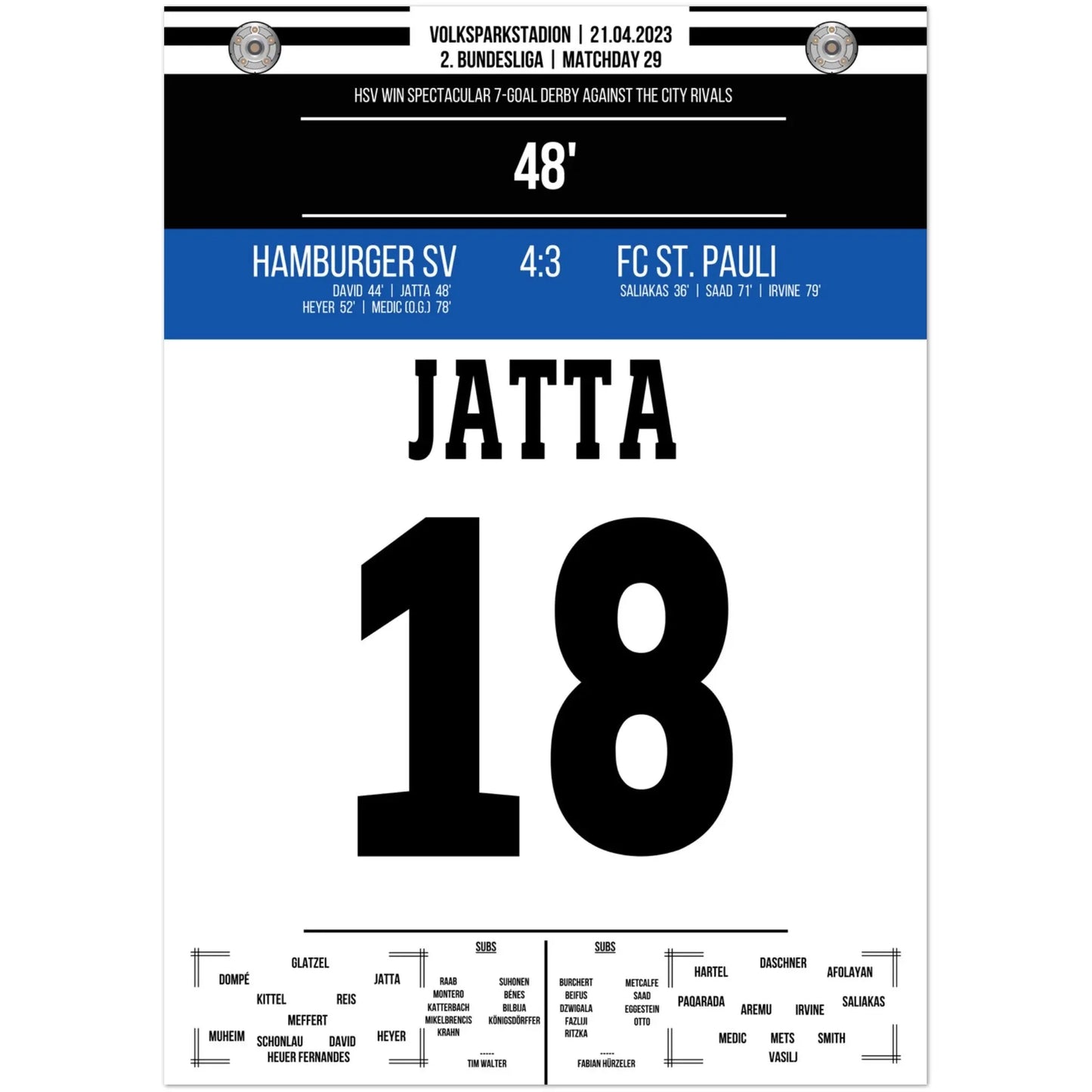 Jatta's Tor in wildem Derby-Sieg gegen St. Pauli