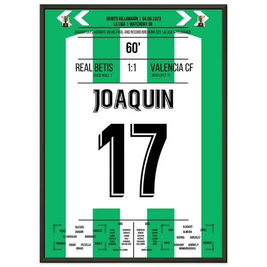 Joaquin bricht den Rekord in seinem 622. und letzten LaLiga Spiel 50x70-cm-20x28-Schwarzer-Aluminiumrahmen