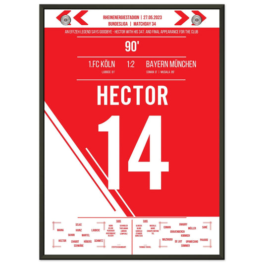 Jonas Hector's letztes Spiel für Köln 50x70-cm-20x28-Schwarzer-Aluminiumrahmen