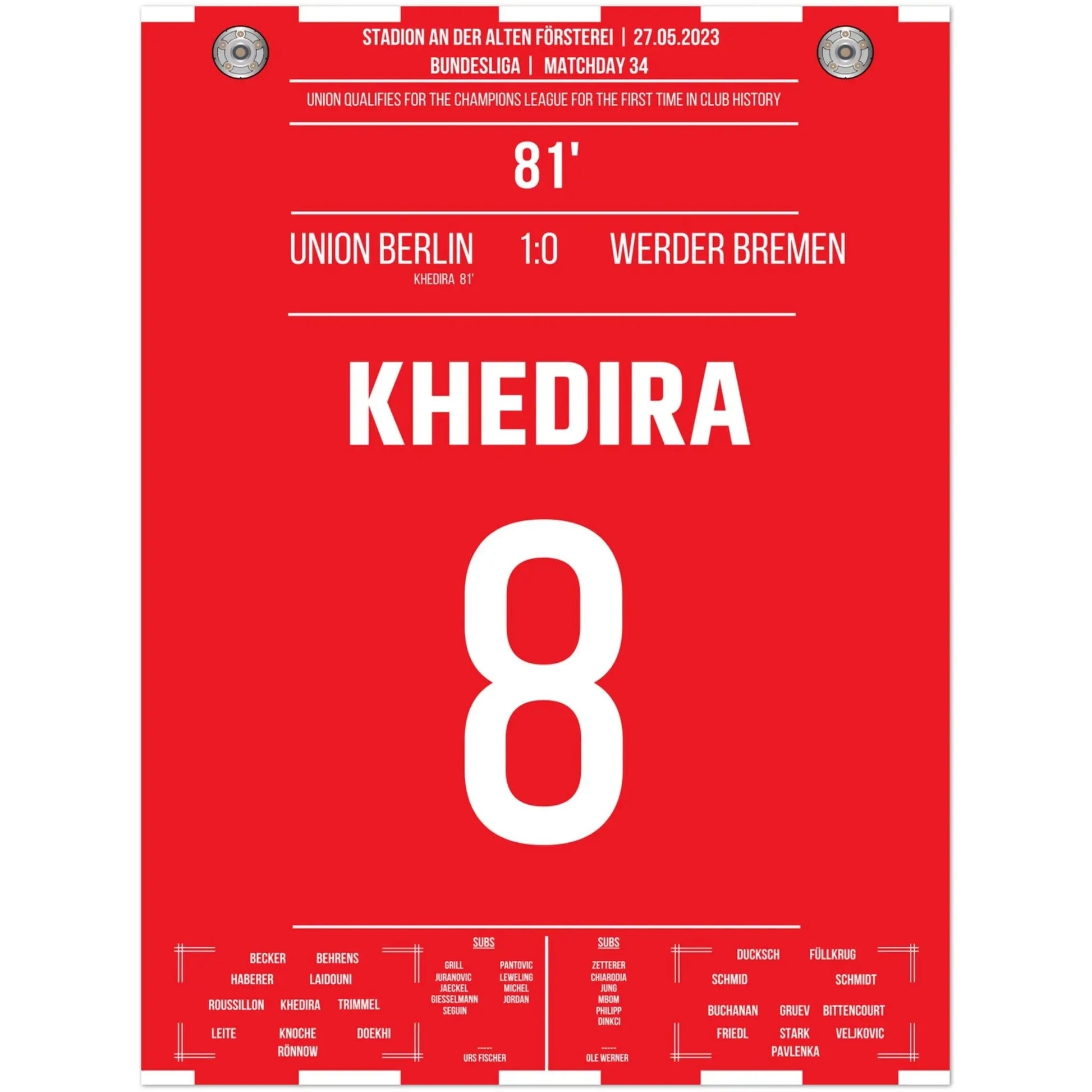 Khedira trifft zum Einzug in die Champions League 2023 30x40-cm-12x16-Ohne-Rahmen