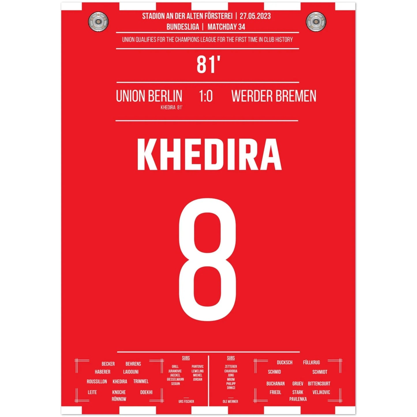 Khedira trifft zum Einzug in die Champions League 2023 50x70-cm-20x28-Ohne-Rahmen