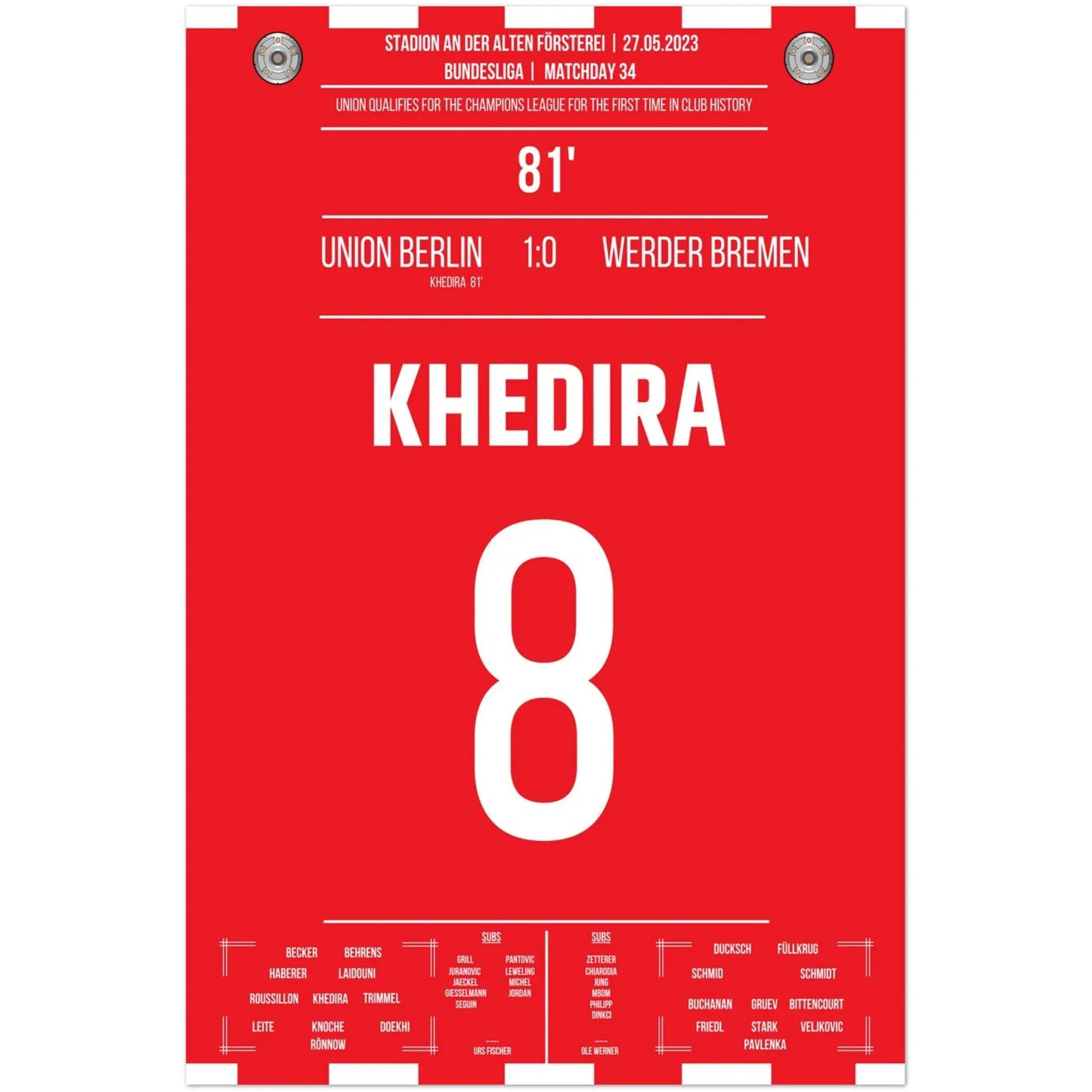 Khedira trifft zum Einzug in die Champions League 2023 60x90-cm-24x36-Ohne-Rahmen