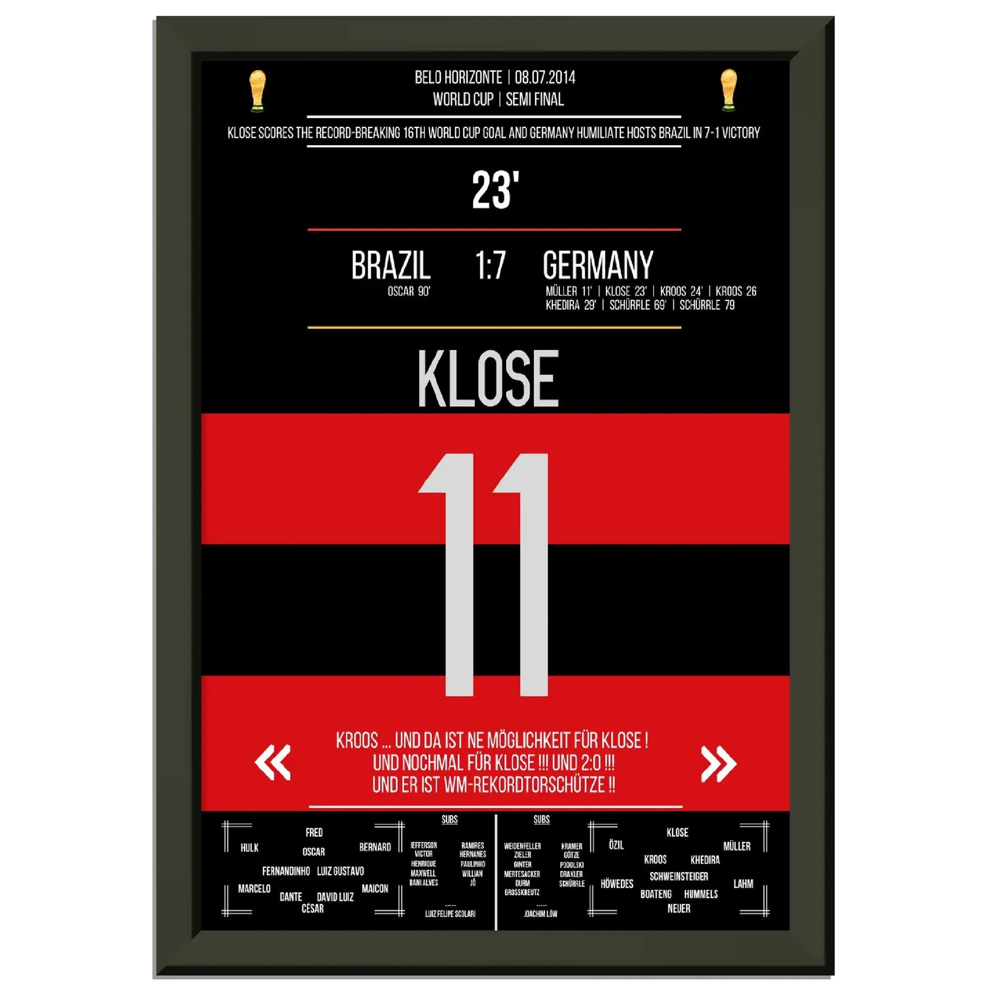 Kloses WM-Rekordtor im 7-1 Sieg Deutschland - Brasilien 2014 