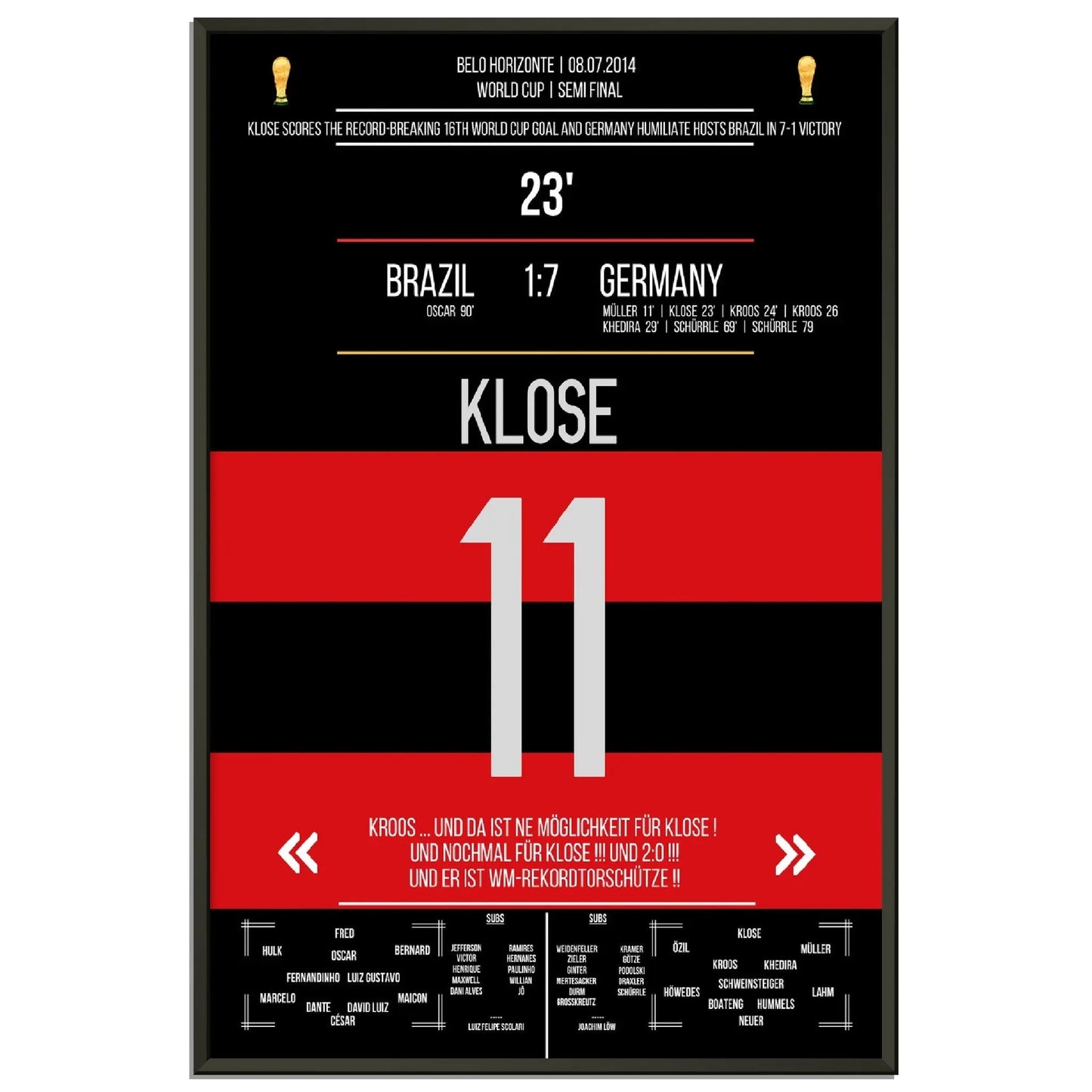 Kloses WM-Rekordtor im 7-1 Sieg Deutschland - Brasilien 2014 