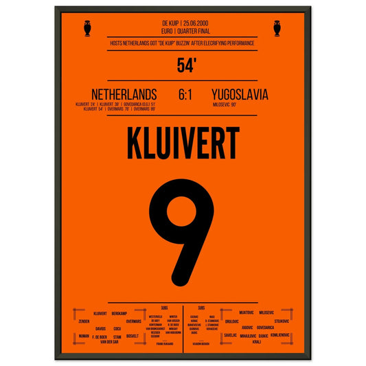 Kluivert's hattrick im Viertelfinale der Euro 2000 50x70-cm-20x28-Schwarzer-Aluminiumrahmen