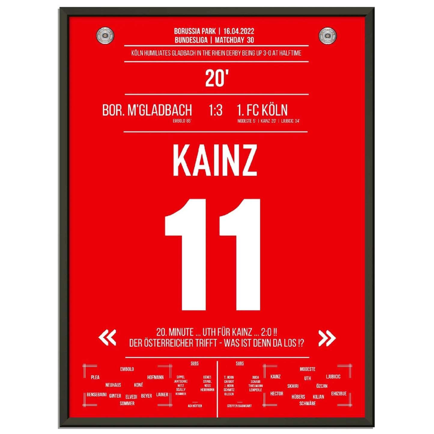 Kölner Derby-Sieg in Mönchengladbach Bundesliga Saison 2021/22 