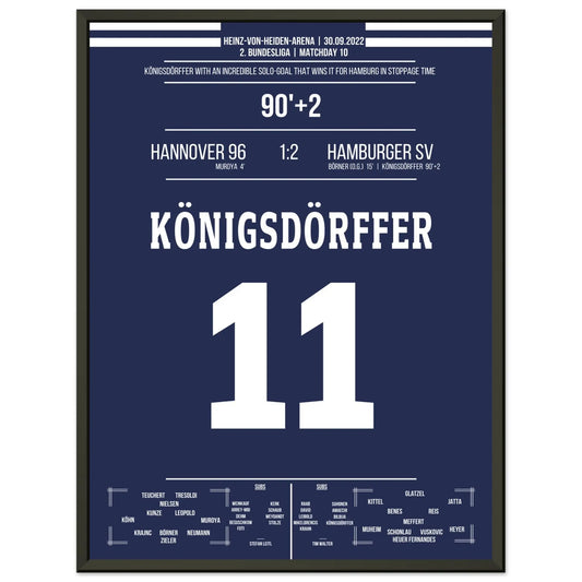 Königsdörffer's Weltklasse-Solo zum Siegtreffer in Hannover 45x60-cm-18x24-Schwarzer-Aluminiumrahmen