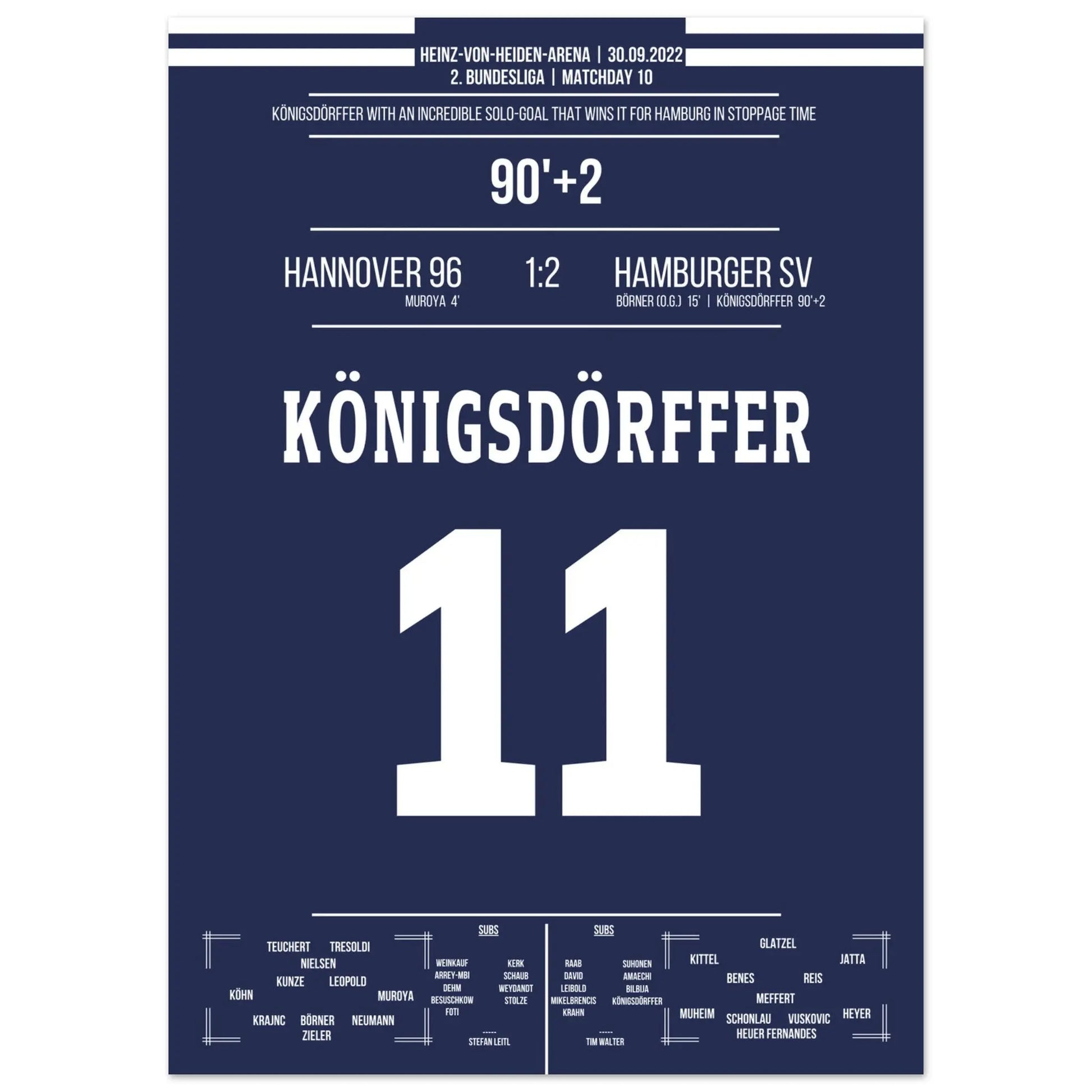 Königsdörffer's Weltklasse-Solo zum Siegtreffer in Hannover 50x70-cm-20x28-Ohne-Rahmen
