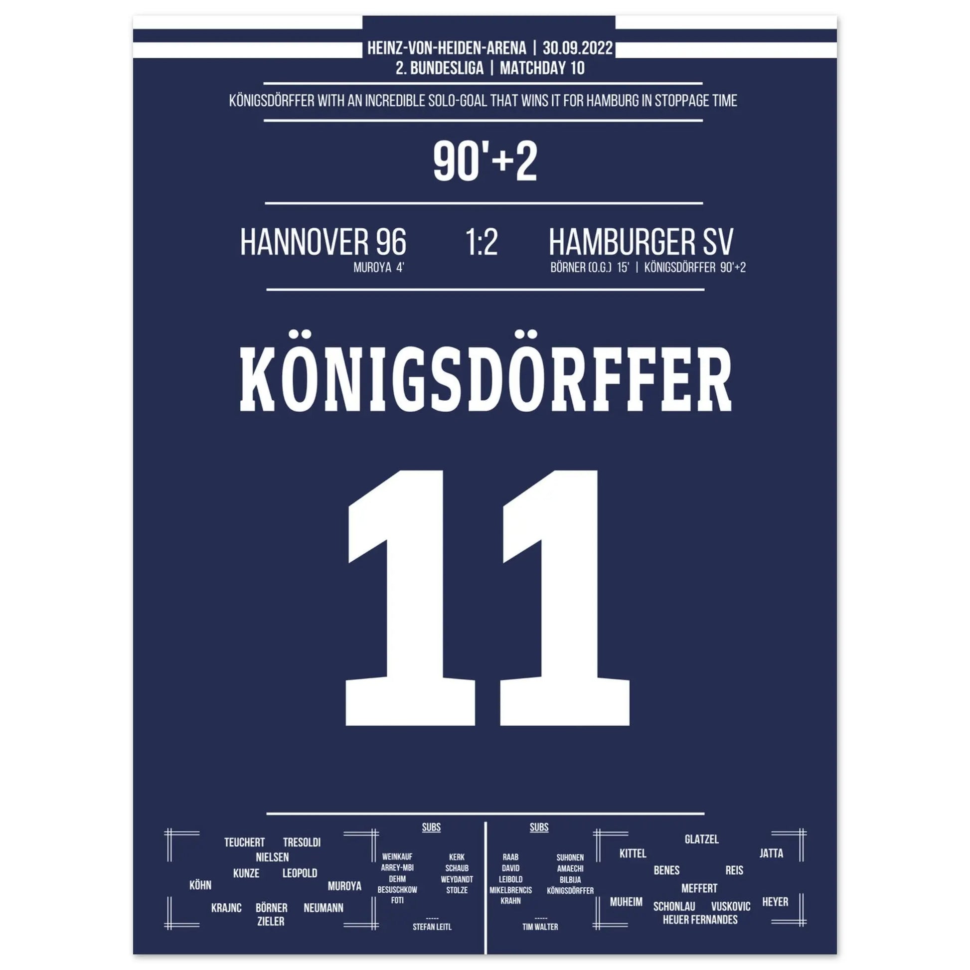 Königsdörffer's Weltklasse-Solo zum Siegtreffer in Hannover 45x60-cm-18x24-Ohne-Rahmen