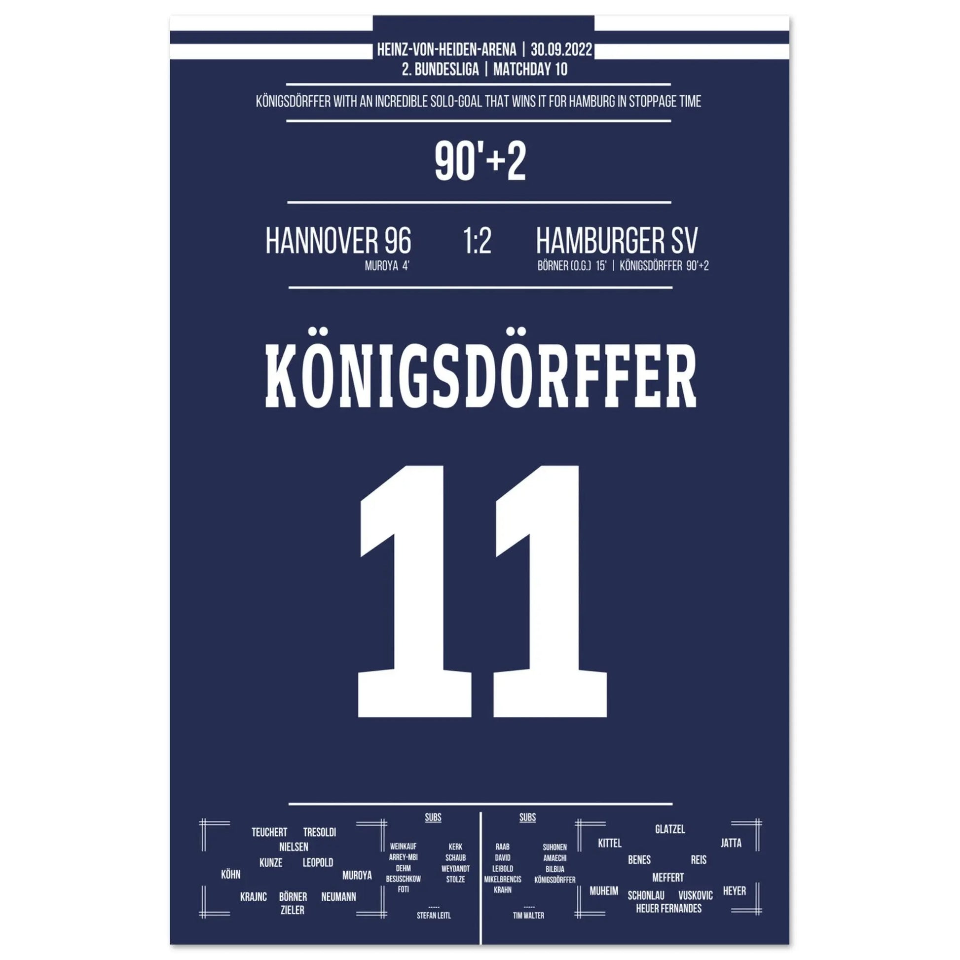 Königsdörffer's Weltklasse-Solo zum Siegtreffer in Hannover 60x90-cm-24x36-Ohne-Rahmen