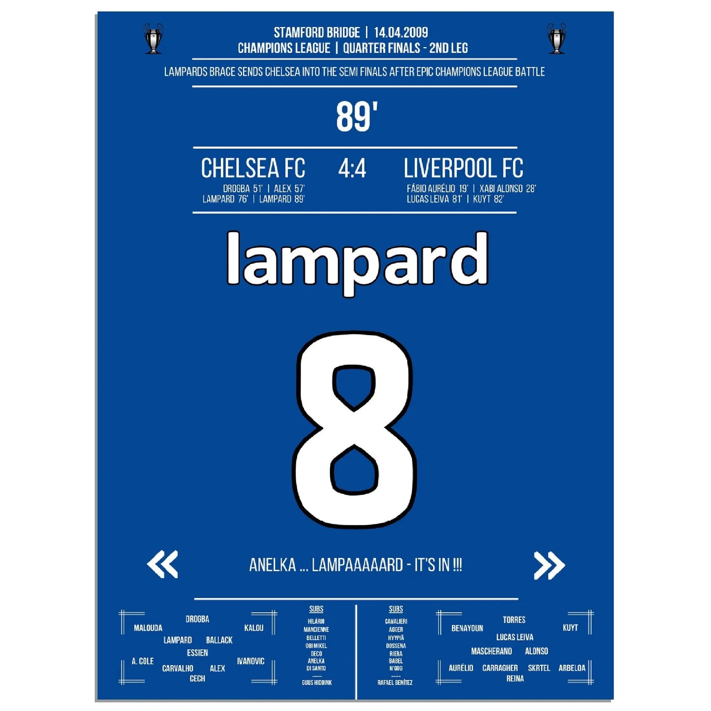 Lampard mit 2 Toren für Chelsea im Champions League Klassiker 2009 gegen Liverpool 
