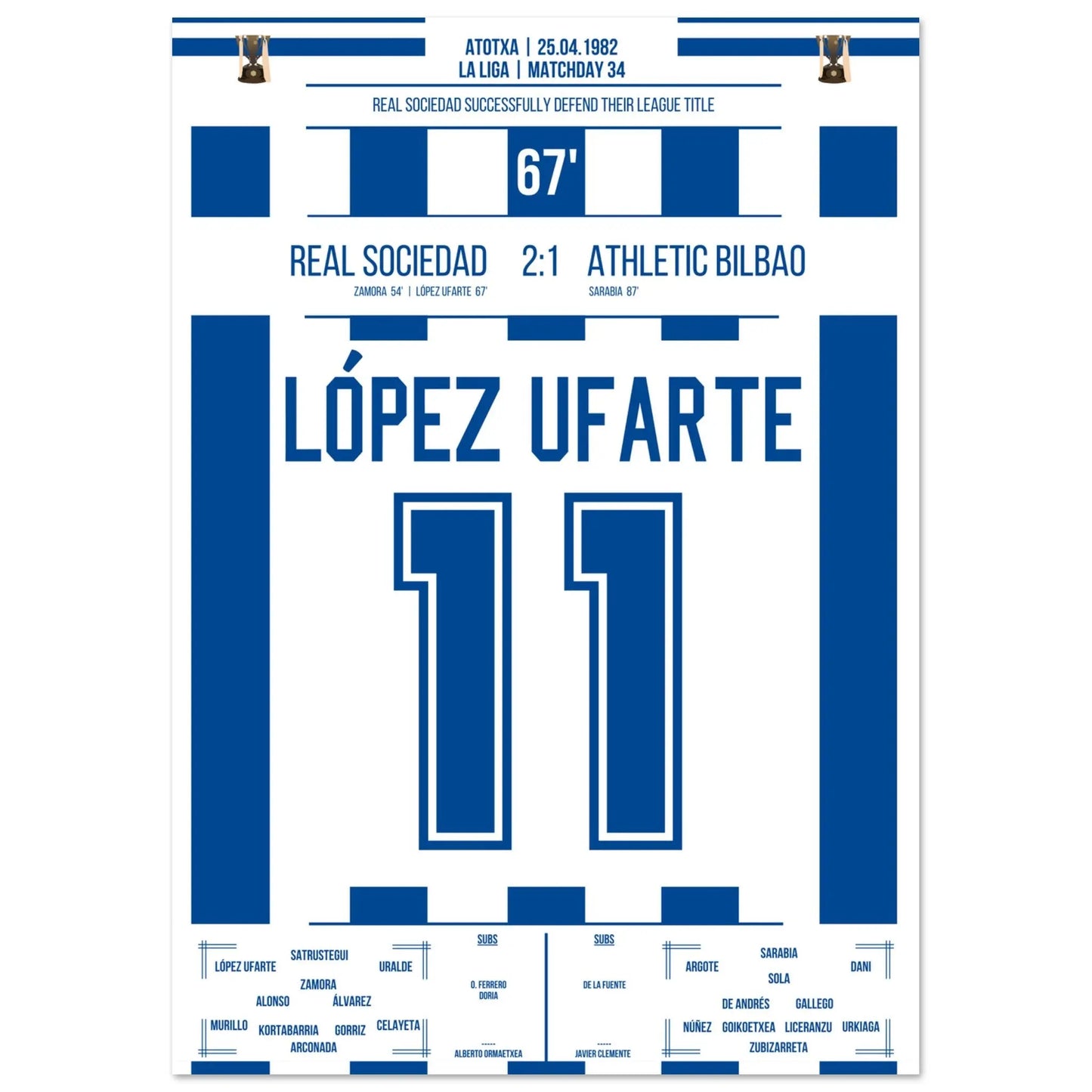 Het doel van López Ufarte om zijn titel in 1982 te verdedigen
