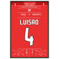 Luisao's letztes Spiel für Benfica in 2018 60x90-cm-24x36-Schwarzer-Aluminiumrahmen