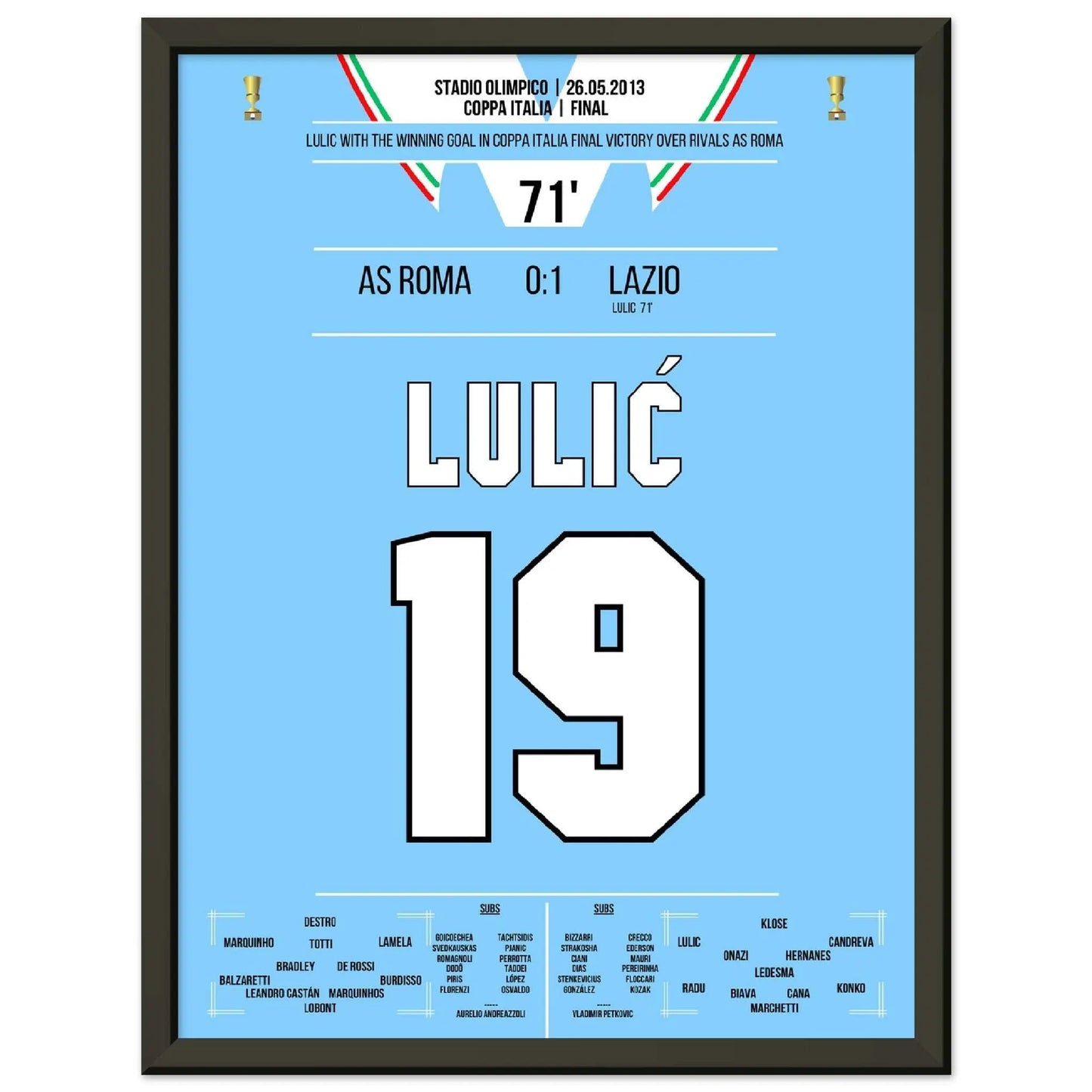 Lulic scores the winning goal in the 2013 Coppa Italia final