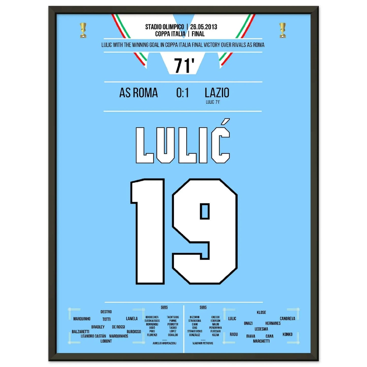 Lulic scores the winning goal in the 2013 Coppa Italia final