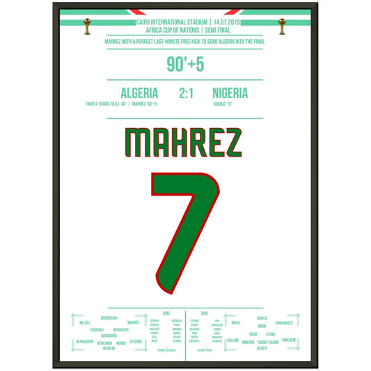 Mahrez Traum-Freistoß in der letzten Minute im Halbfinale des Afrika Cups 50x70-cm-20x28-Schwarzer-Aluminiumrahmen