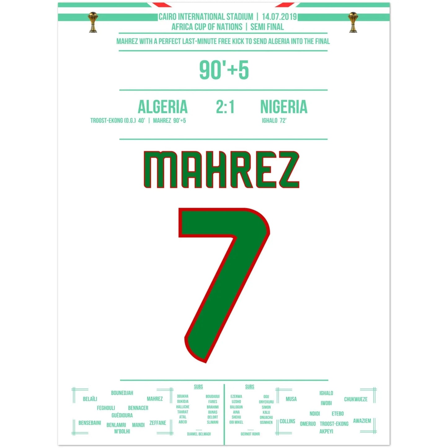 Mahrez Traum-Freistoß in der letzten Minute im Halbfinale des Afrika Cups 30x40-cm-12x16-Ohne-Rahmen