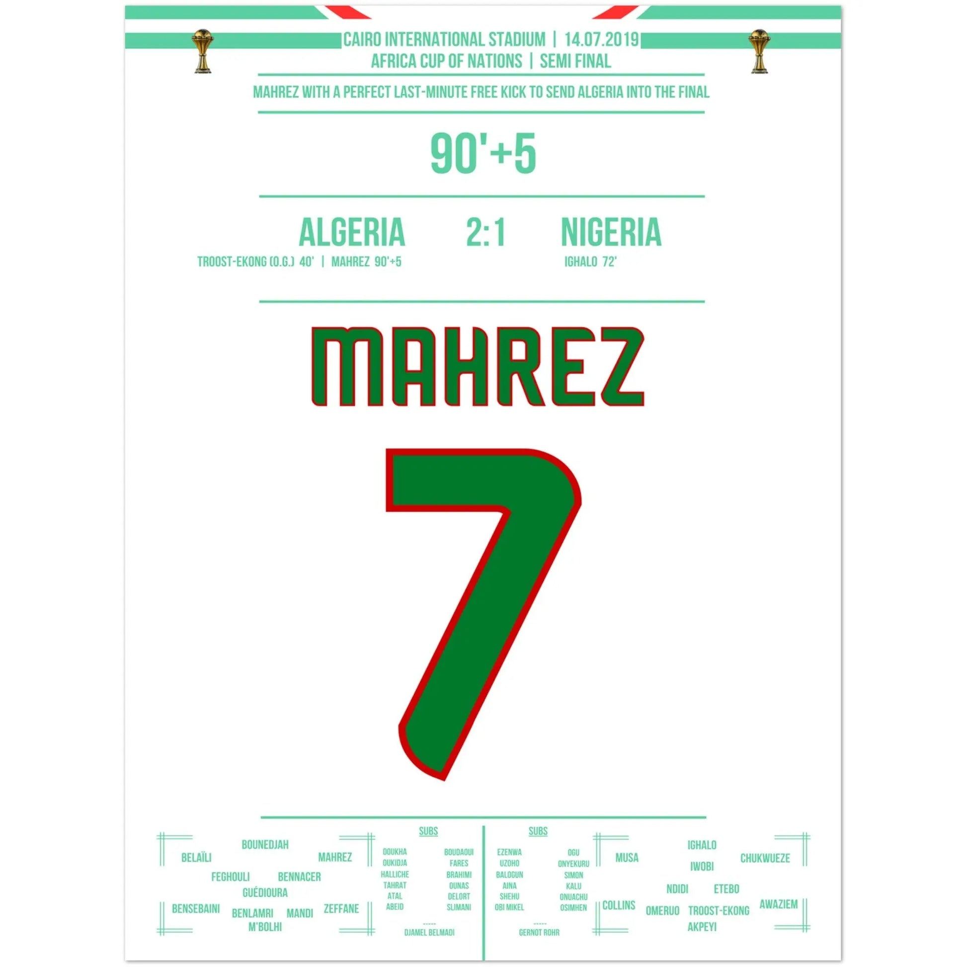 Mahrez Traum-Freistoß in der letzten Minute im Halbfinale des Afrika Cups 45x60-cm-18x24-Ohne-Rahmen