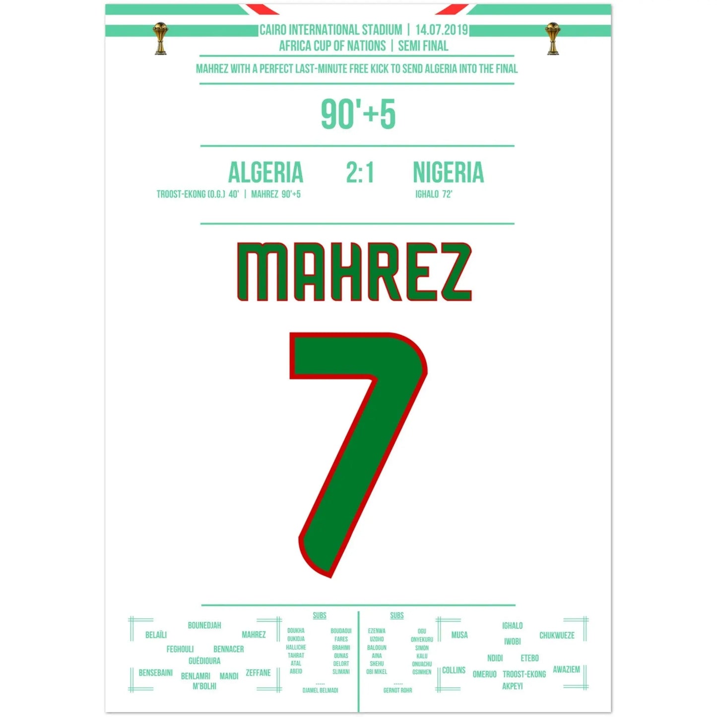 Mahrez Traum-Freistoß in der letzten Minute im Halbfinale des Afrika Cups 50x70-cm-20x28-Ohne-Rahmen