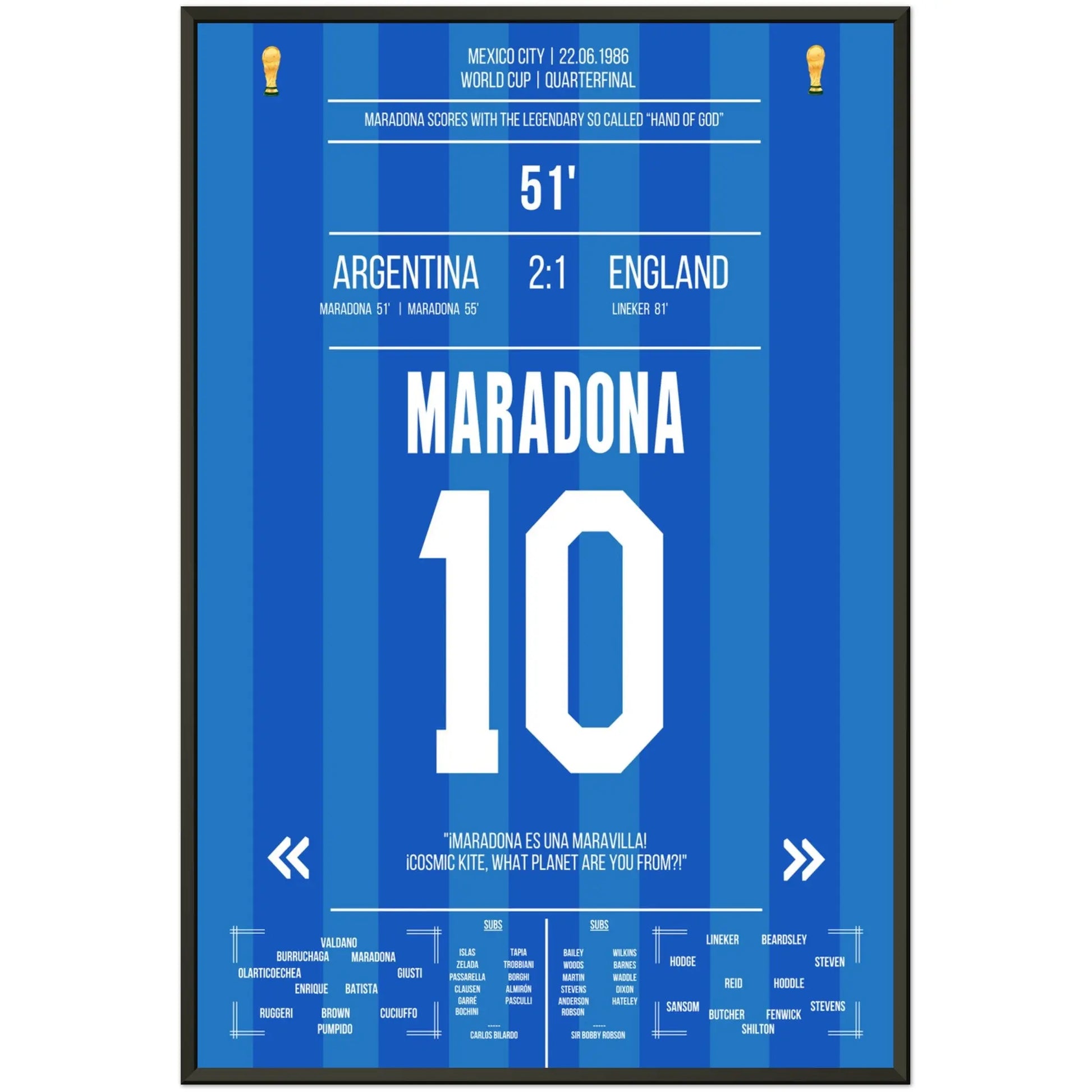 Maradonas "Hand Gottes" Tor WM 1986 Argentinien gegen England 