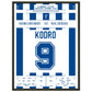 Meho Kodro Debüt für Real Sociedad 45x60-cm-18x24-Schwarzer-Aluminiumrahmen