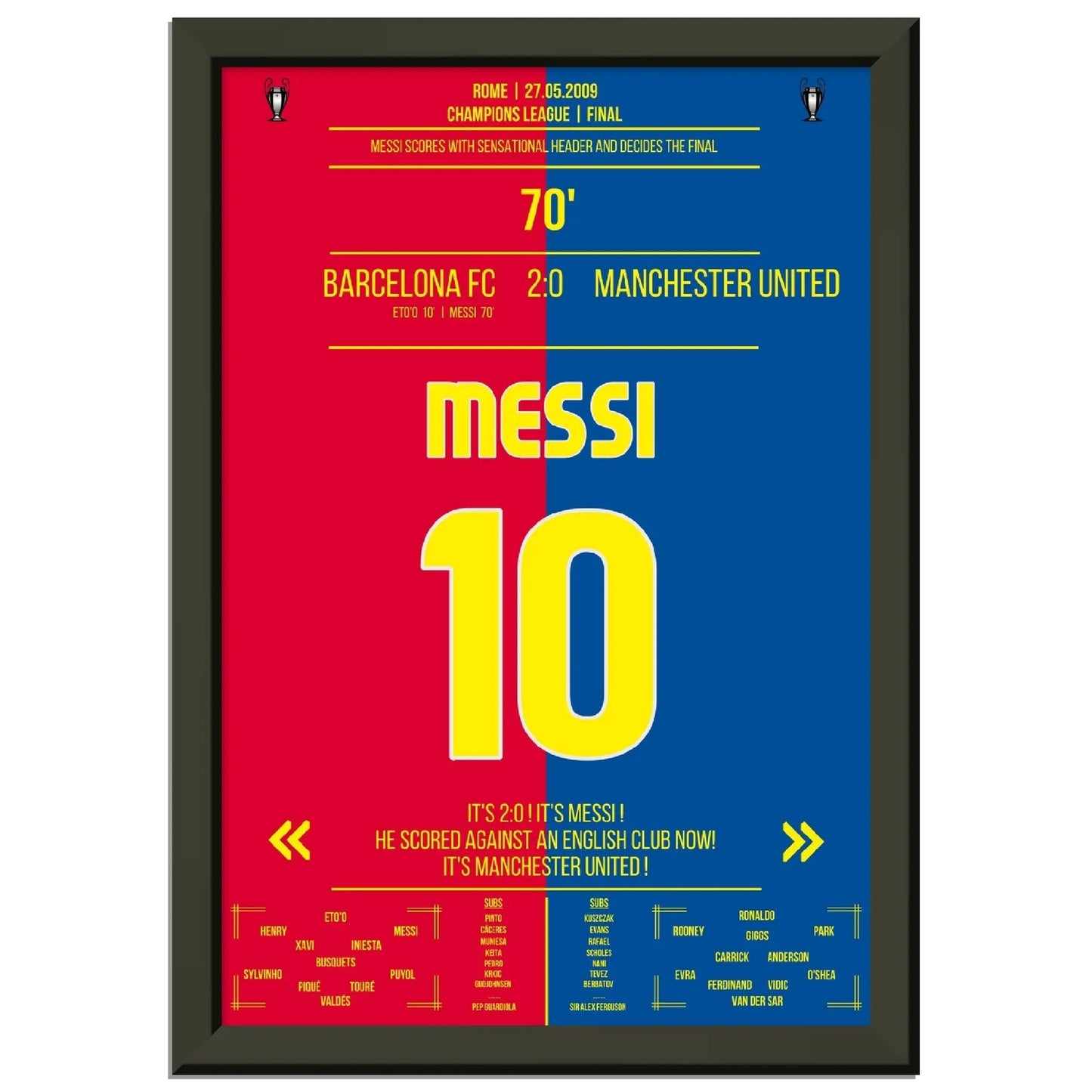 Messi' Kopfballtor im Champions League Finale 2009 gegen ManU 