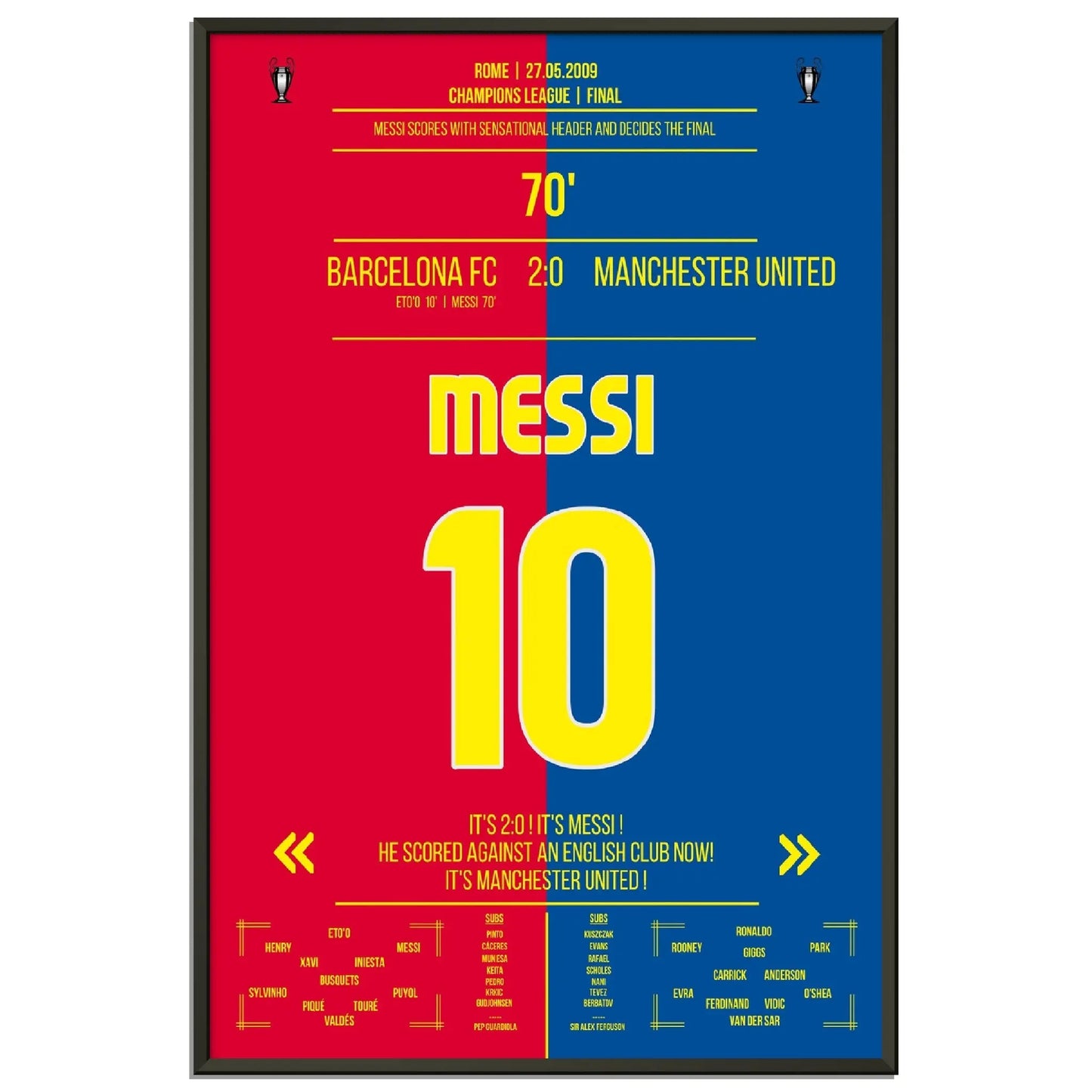 Messi' Kopfballtor im Champions League Finale 2009 gegen ManU 