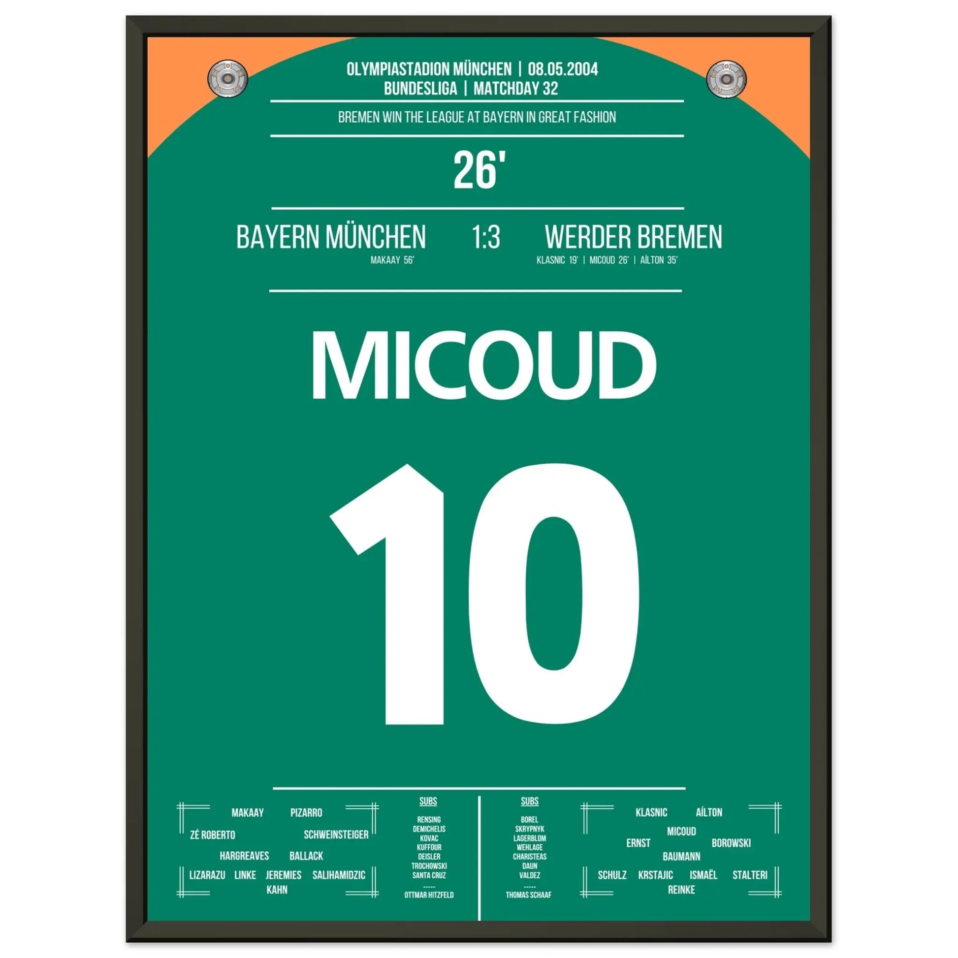 Micoud's Lupfer zur Meisterschaft 2004 45x60-cm-18x24-Schwarzer-Aluminiumrahmen