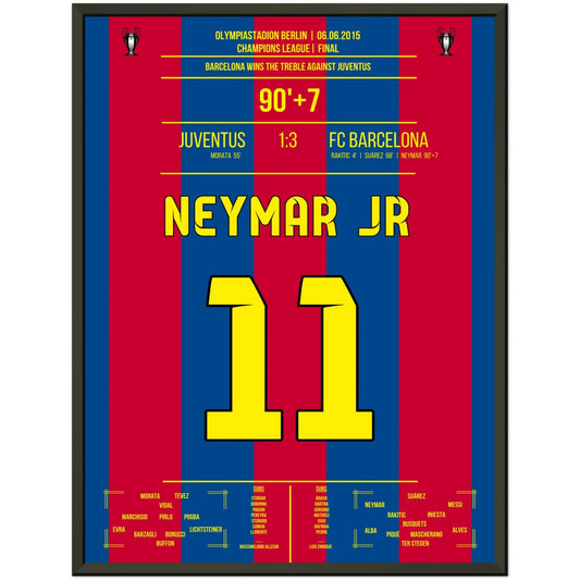 Neymar macht das Triple für Barcelona perfekt im CL Finale 2015 45x60-cm-18x24-Schwarzer-Aluminiumrahmen