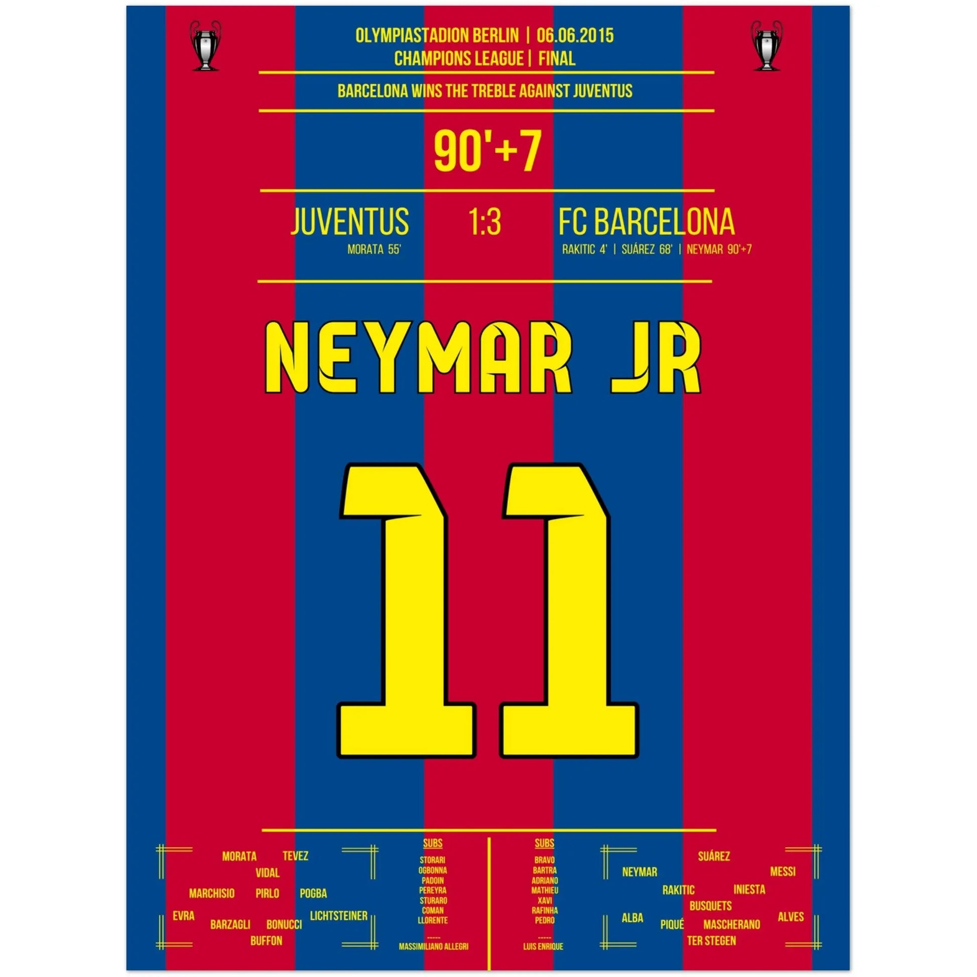 Neymar macht das Triple für Barcelona perfekt im CL Finale 2015 30x40-cm-12x16-Ohne-Rahmen