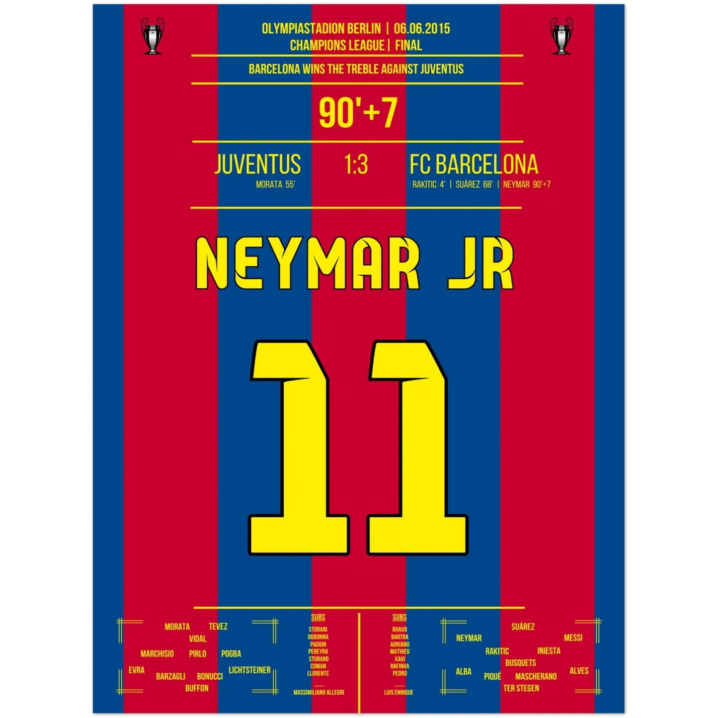 Neymar macht das Triple für Barcelona perfekt im CL Finale 2015 45x60-cm-18x24-Ohne-Rahmen