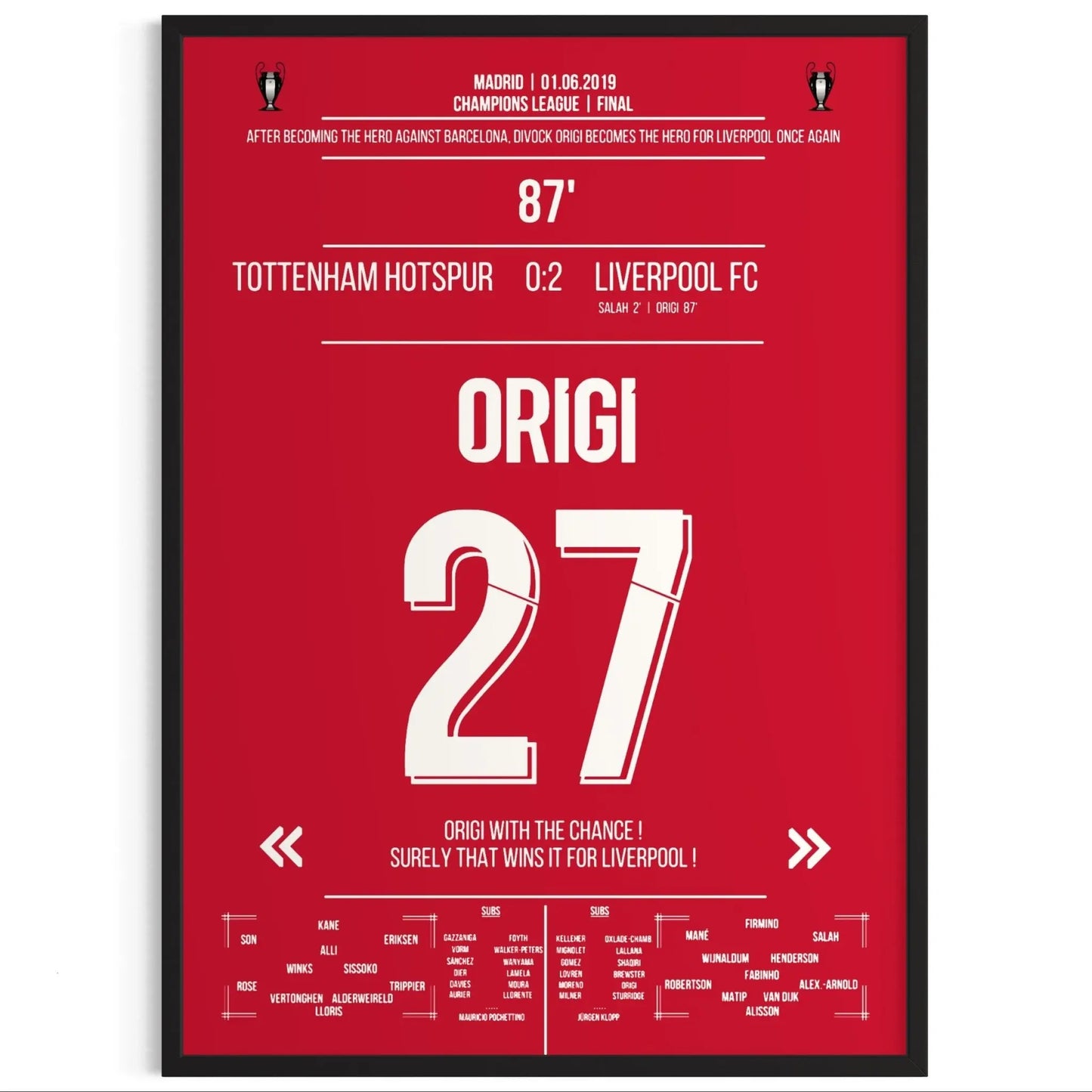Origi's Treffer im Champions League Finale 2019 