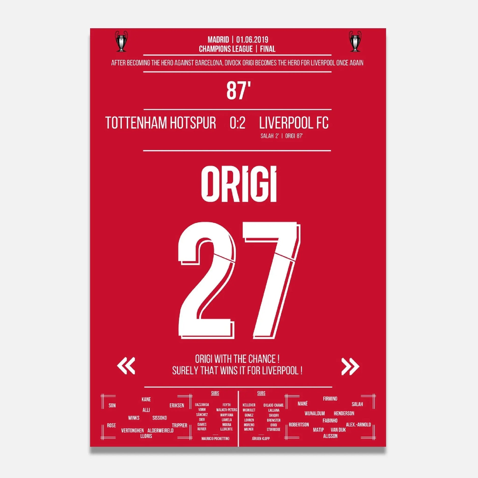 Origi's Treffer im Champions League Finale 2019 