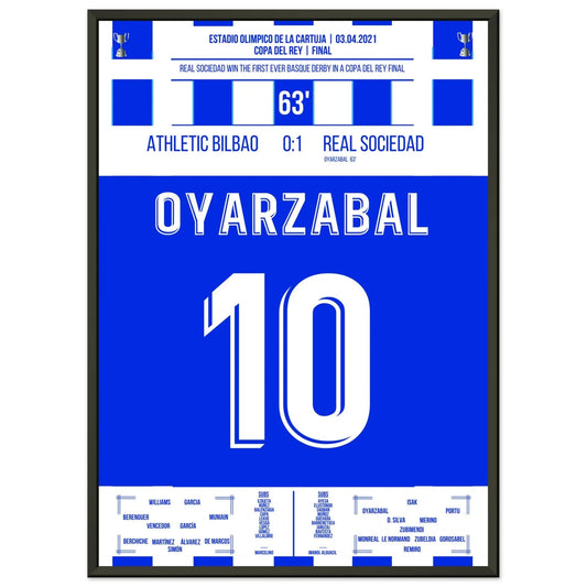 Oyarzabal entscheidet das Copa Del Rey Finale 2020 50x70-cm-20x28-Schwarzer-Aluminiumrahmen