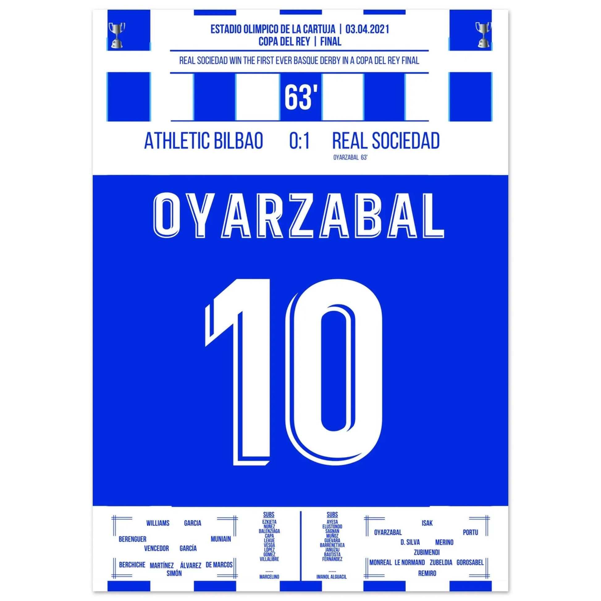 Oyarzabal entscheidet das Copa Del Rey Finale 2020 50x70-cm-20x28-Ohne-Rahmen