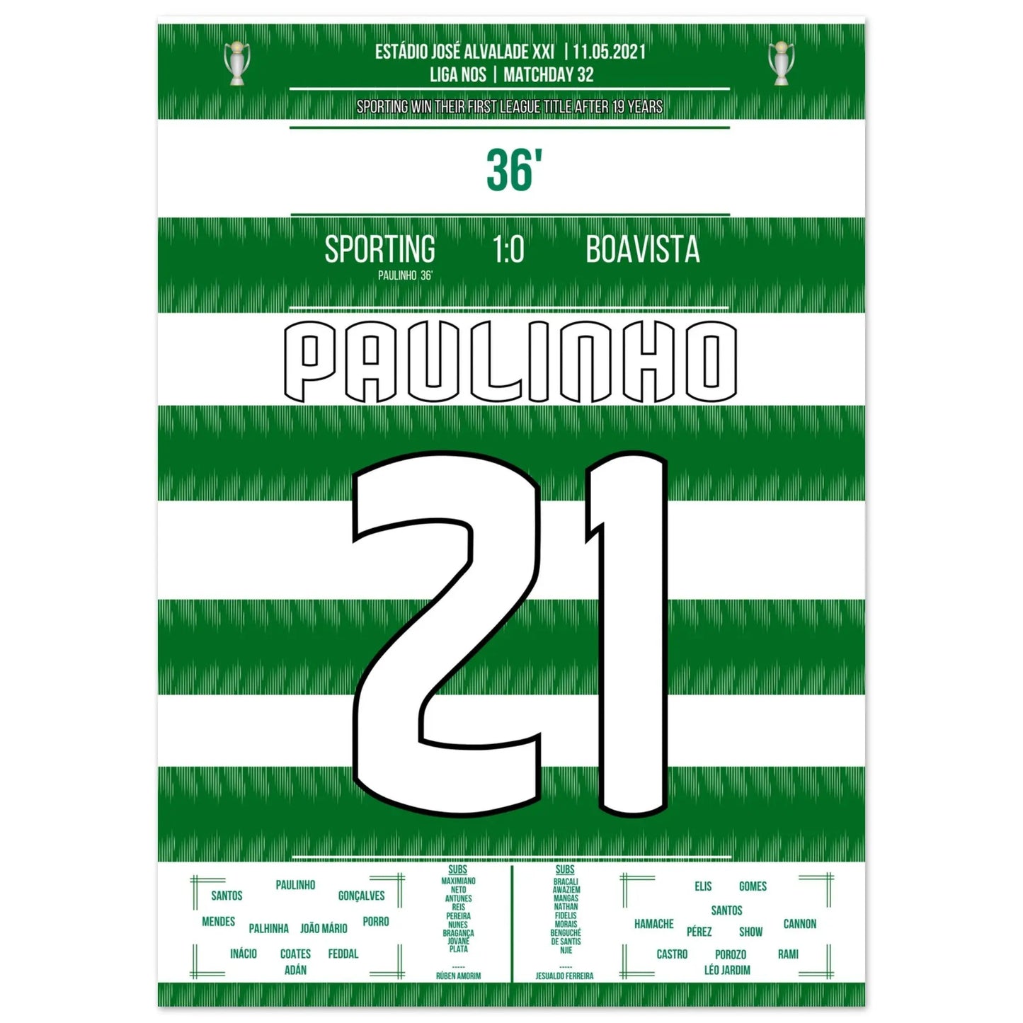 Paulinho's Tor zum ersten Titelgewinn seit 2002 50x70-cm-20x28-Ohne-Rahmen