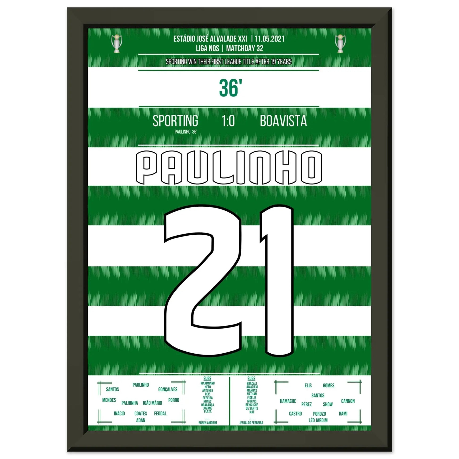 Paulinho's Tor zum ersten Titelgewinn seit 2002 A4-21x29.7-cm-8x12-Schwarzer-Aluminiumrahmen